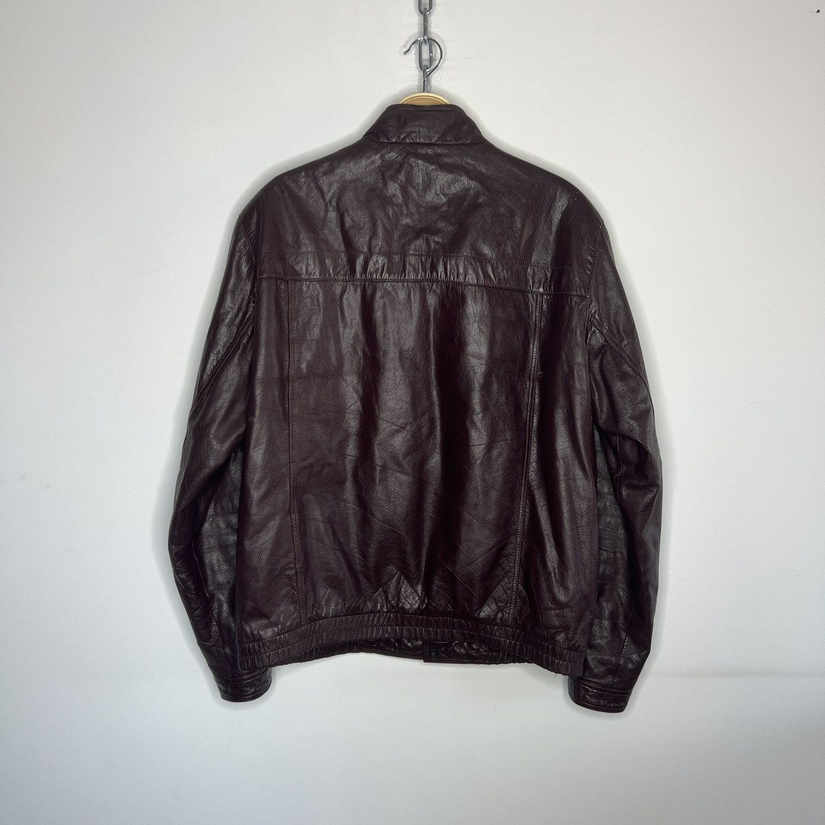 Leather × Vintage Vintage Cherry Leather Motor Biker Jacket Trucker Genuine Size US L / EU 52-54 / 3 - 8 Thumbnail