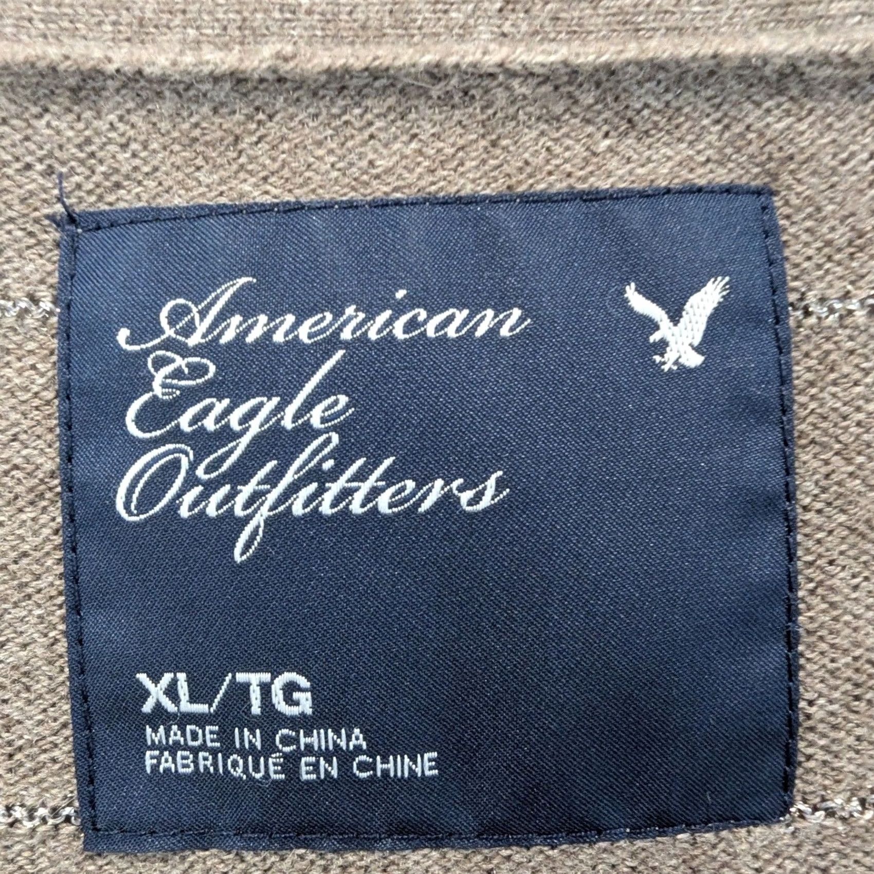American Eagle Outfitters American Eagle Women's XL Cardigan Sweater Grey Metallic Stripe V Neck Y2K Size XL / US 12-14 / IT 48-50 - 4 Thumbnail