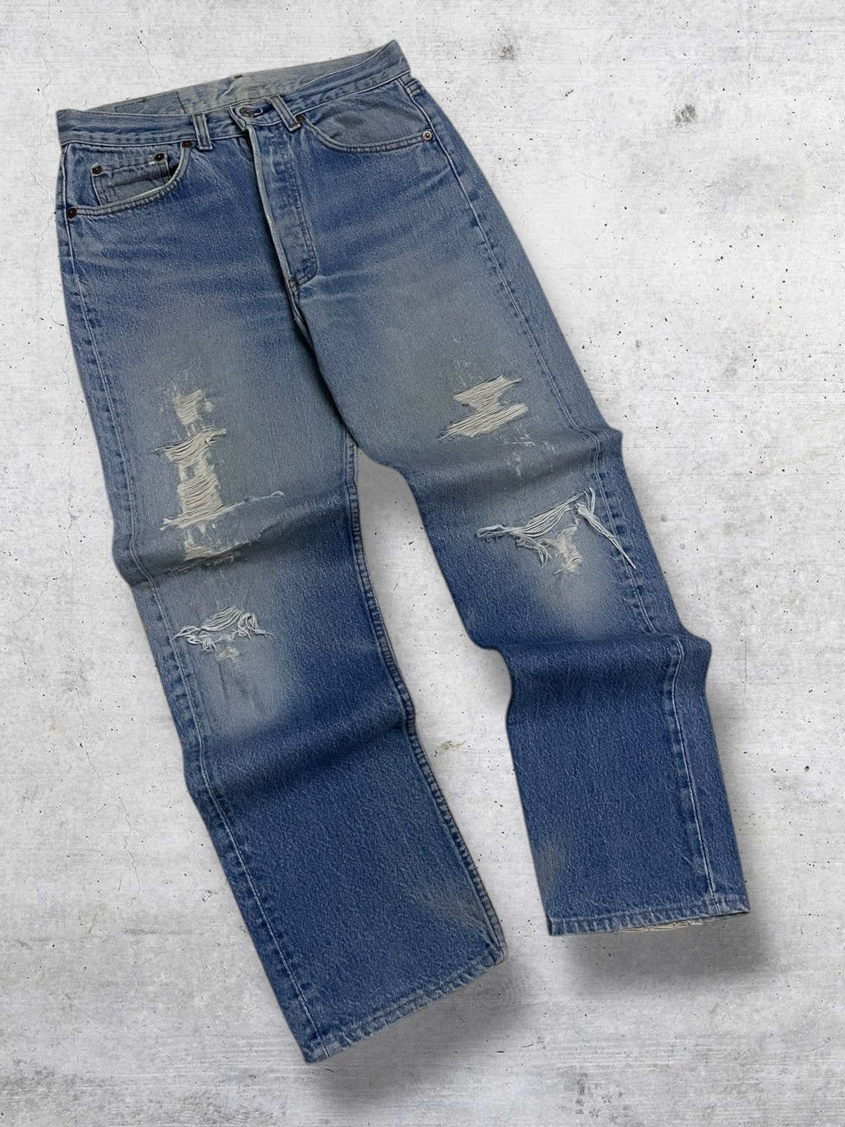 Levi's Vintage Clothing VINTAGE 501 LEVIS 90S DESIGNER OG DESIGN DISTRESSED DENIM Size US 29 - 2 Thumbnail