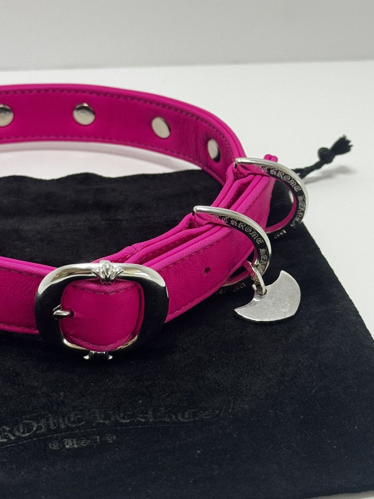 Chrome Hearts Gunslinger Leather Dog Collar