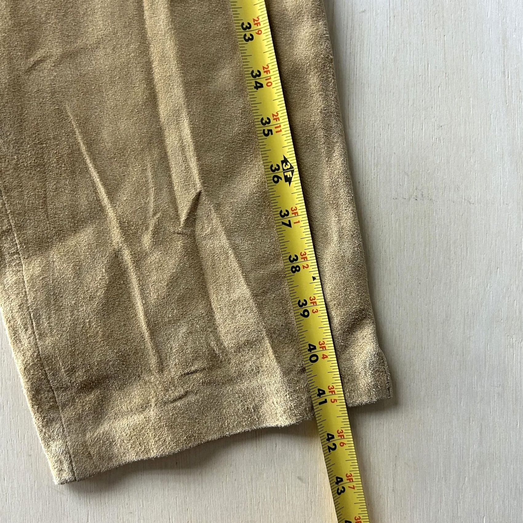 Vintage VINTAGE Sonoma Dress Pants Womens 10 Beige Suede Leather Straight Leg Lined Pockets Size 32" / US 10 / IT 46 - 5 Thumbnail