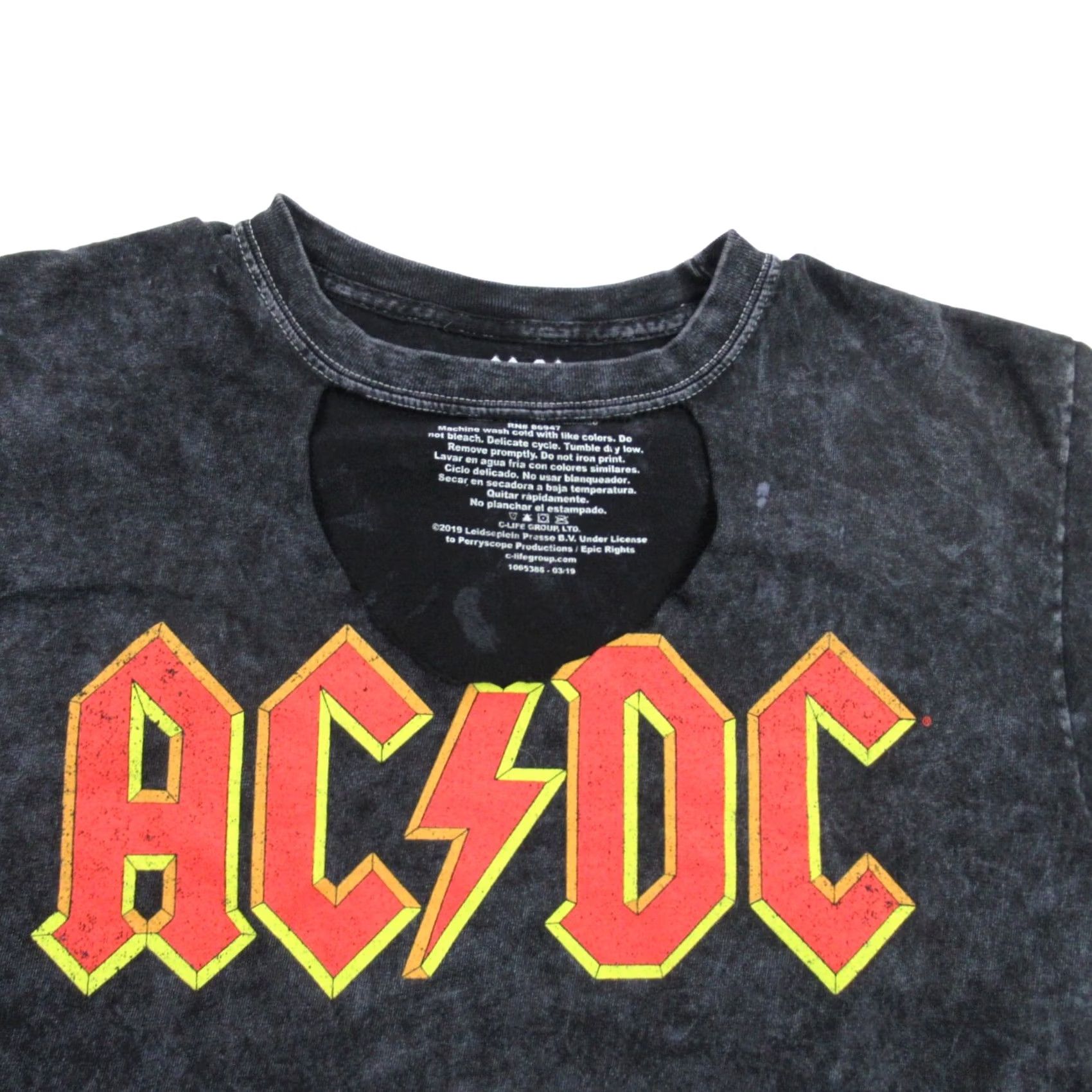 Vintage ACDC Shirt Adult Small Black Lightweight Crew Neck Short Sleeve Womens Size M / US 6-8 / IT 42-44 - 2 Thumbnail