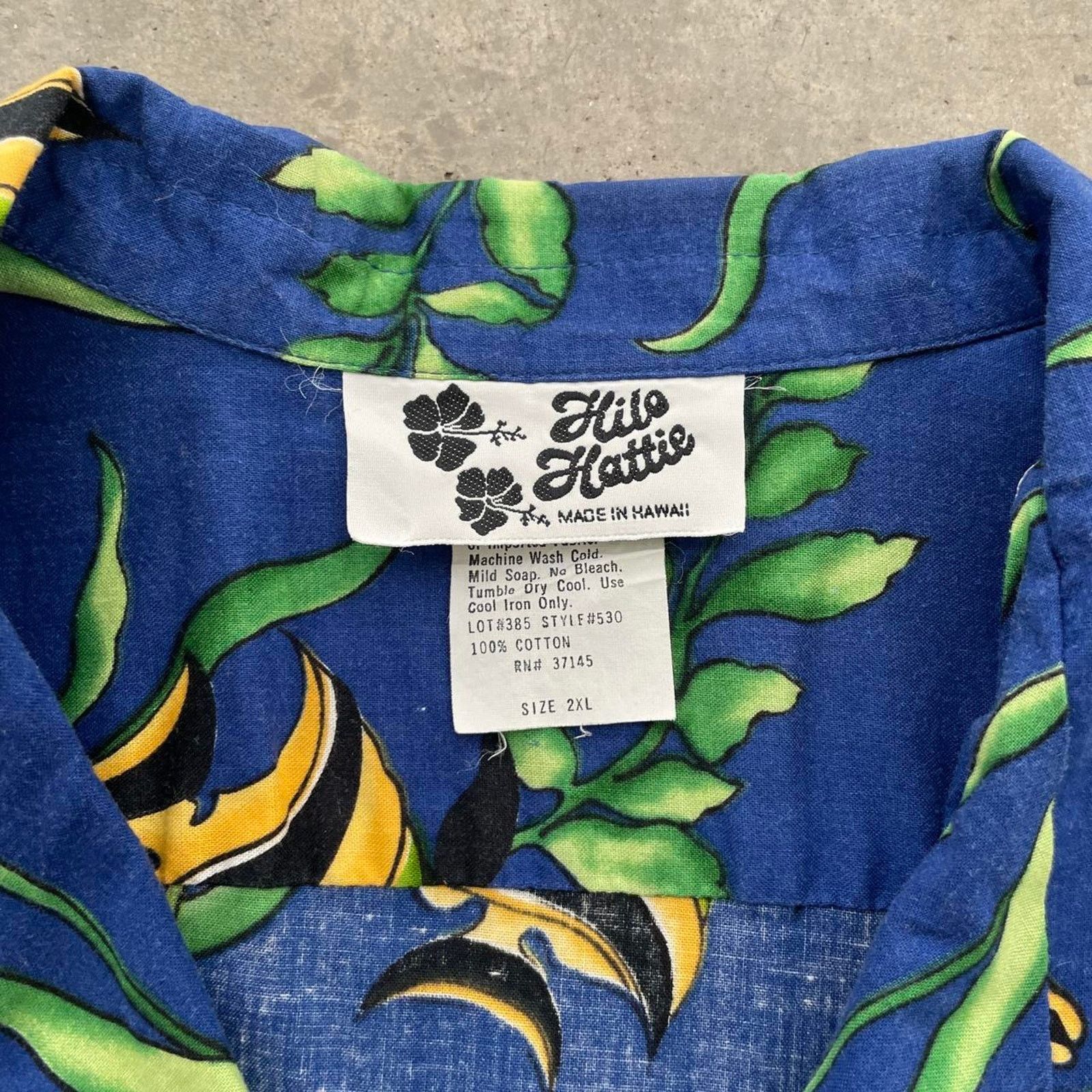 Vintage Vintage Striped Tropical Fish Blue Hawaiian Shirt Size US XXL / EU 58 / 5 - 4 Thumbnail