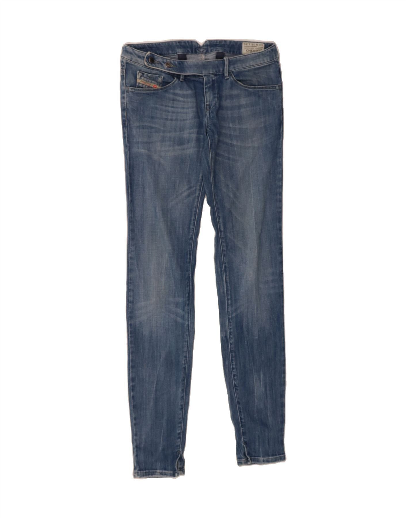 Diesel Womens Cherick Slim Tapered Jeans W26 L34 Blue Cotton Classi Size 42" / US 20 - 1 Thumbnail
