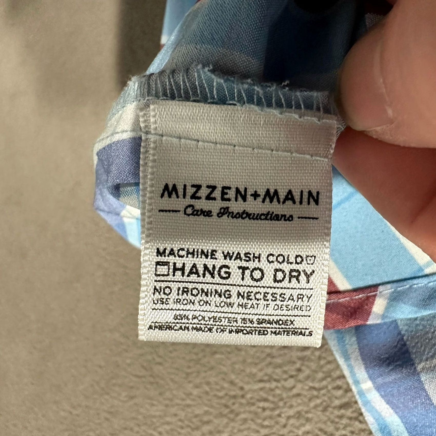 Mizzen+Main Mizzen+Main Shirt Mens 2XL Blue Plaid Button-Up Long Sleeve EUC Size US XXL / EU 58 / 5 - 5 Thumbnail