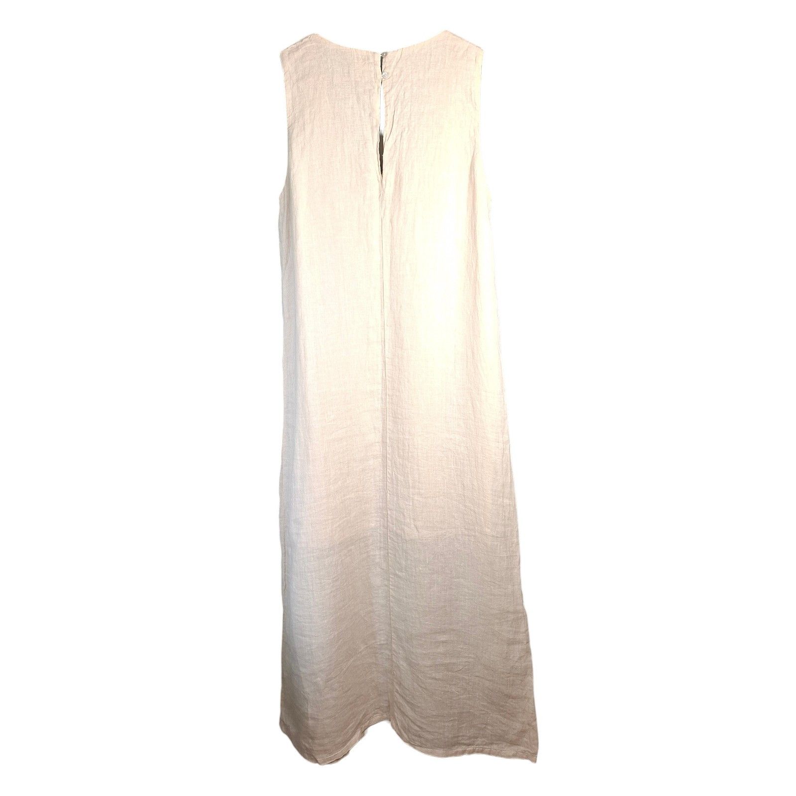 120% Lino 120% Lino Linen Maxi Dress Beige Sequin V-Neck Sleeveless Size M / US 6-8 / IT 42-44 - 7 Thumbnail