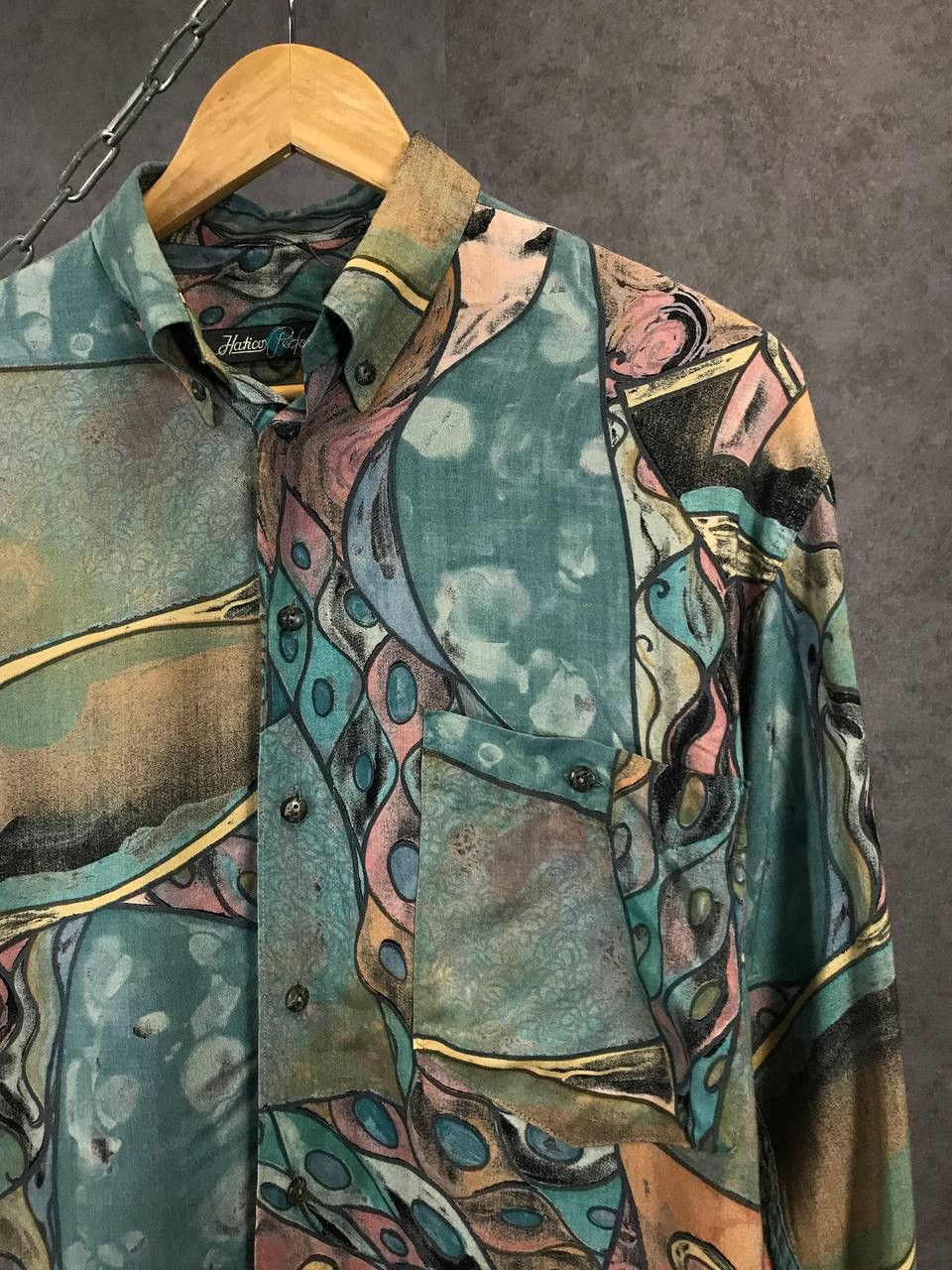 Vintage Crazy avant garde art vintage Hawaiian shirt Size US M / EU 48-50 / 2 - 2 Thumbnail
