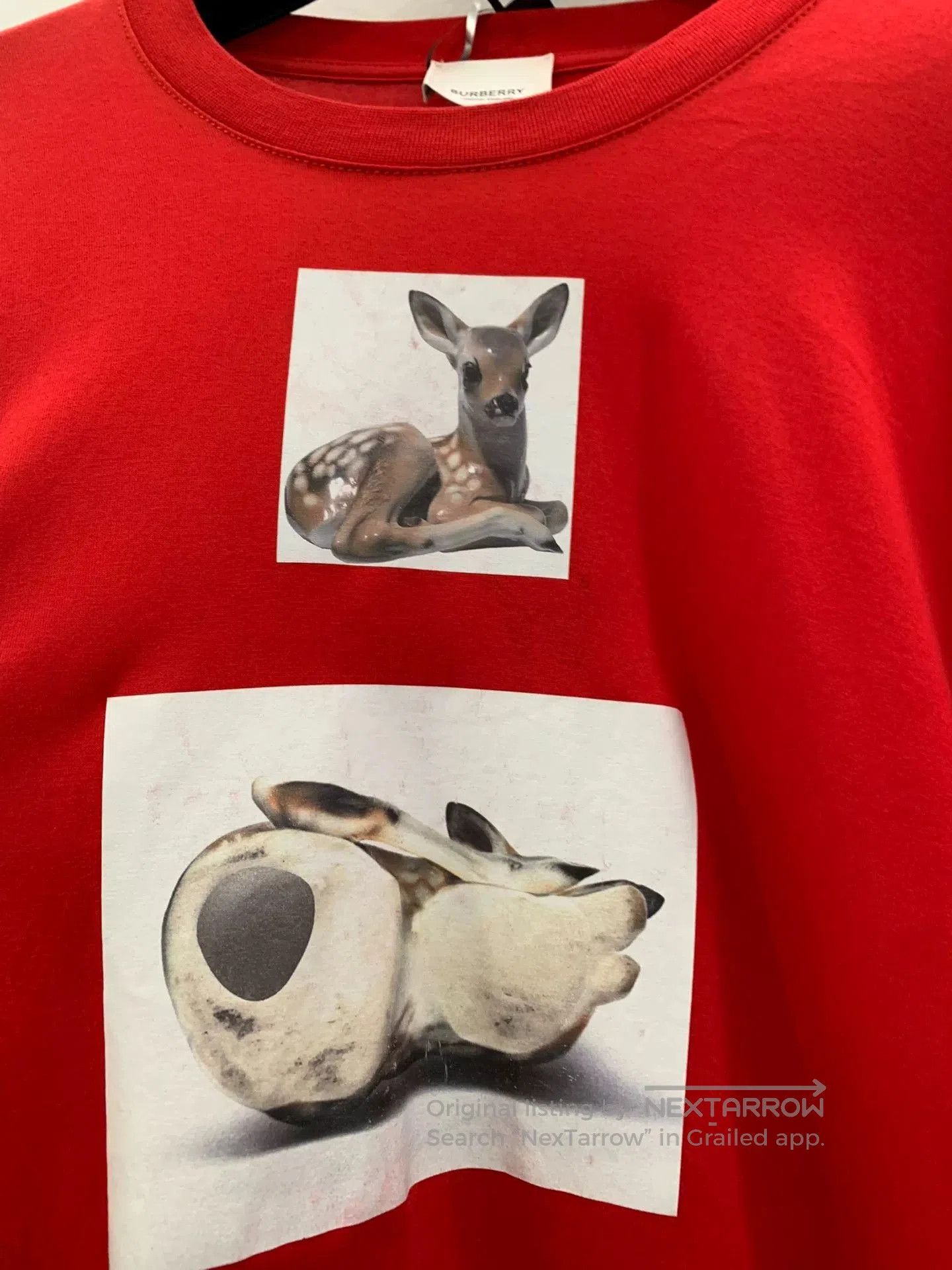 Burberry Burberry Red Deer Print Round Neck Tee. Size US M / EU 48-50 / 2 - 4 Thumbnail