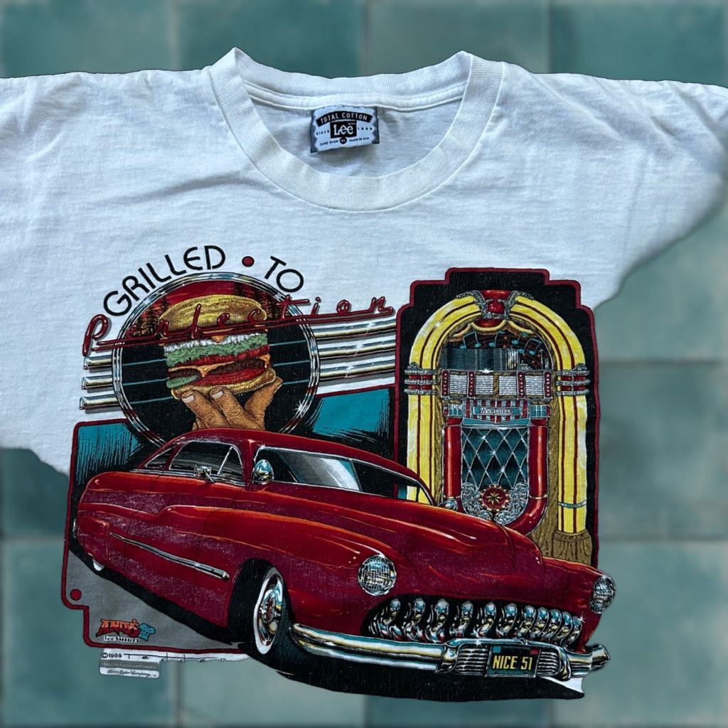 Lee VINTAGE LLee Burger T Shirt Lee Shirt XL White Men Size US XL / EU 56 / 4 - 1 Thumbnail