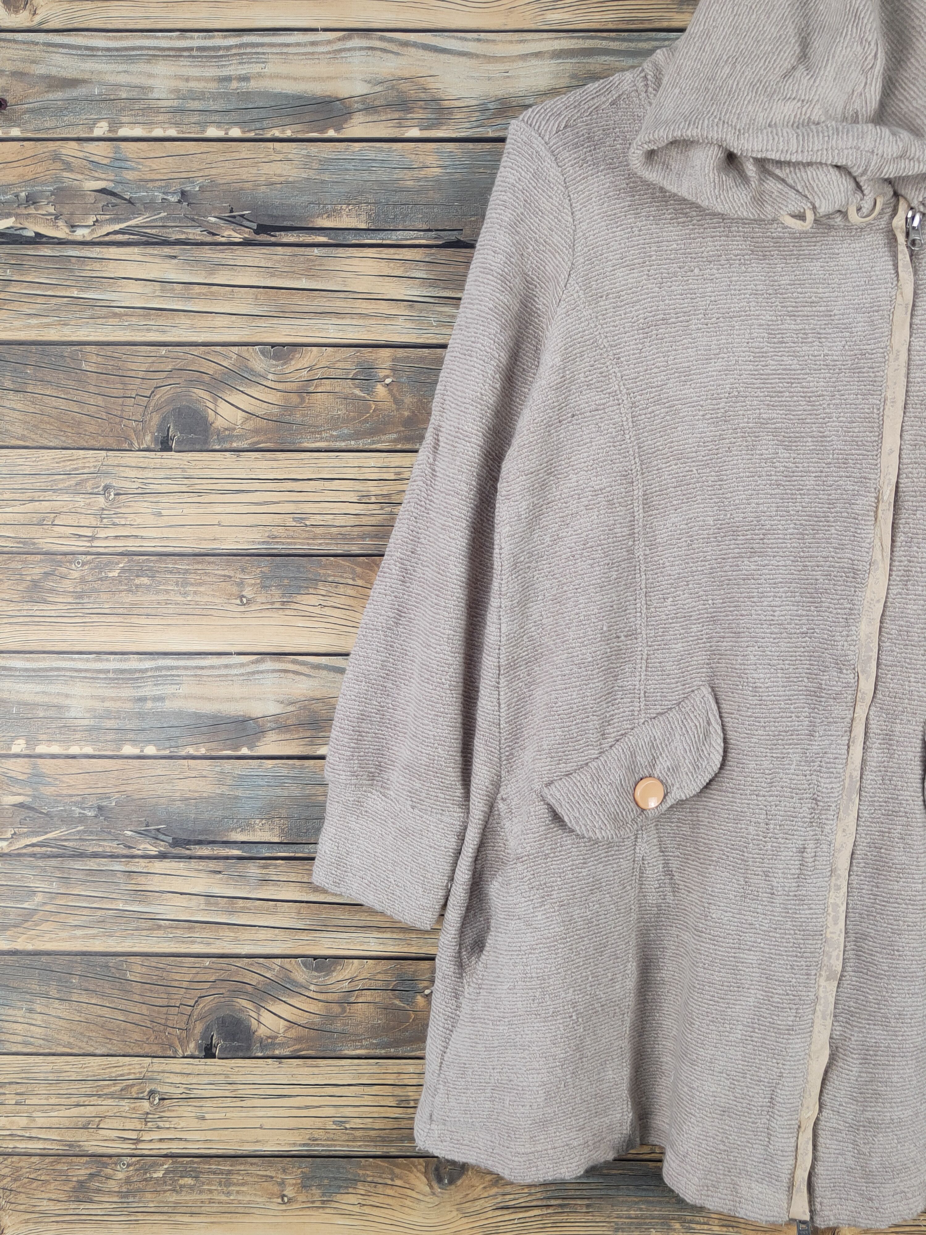 Homespun Knitwear × Japanese Brand × Vintage Winter Stuff Radiate Light Brown Hoodie Knitwear Sweaters Size M / US 6-8 / IT 42-44 - 4 Thumbnail