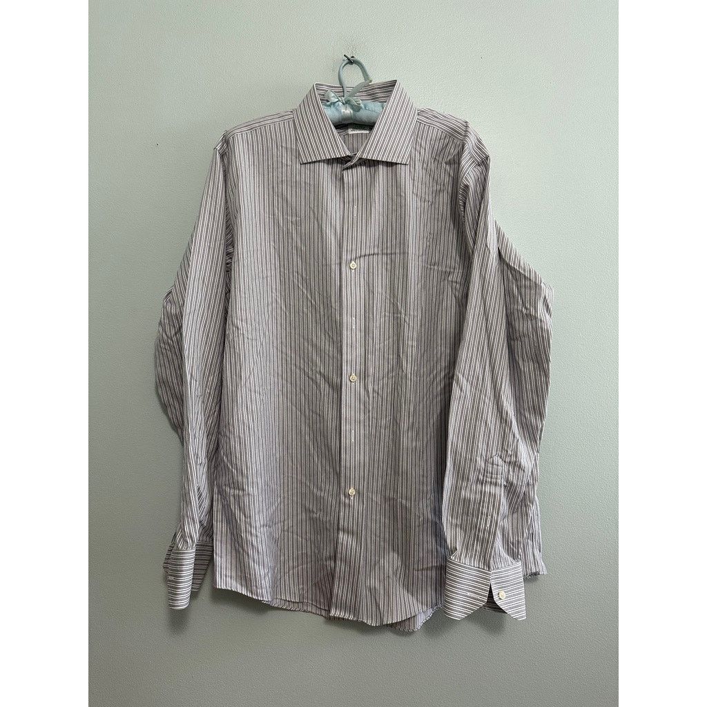 Brooks Brothers Brooks Brothers gray striped Milano button down size 17 Size US XL / EU 56 / 4 - 2 Thumbnail