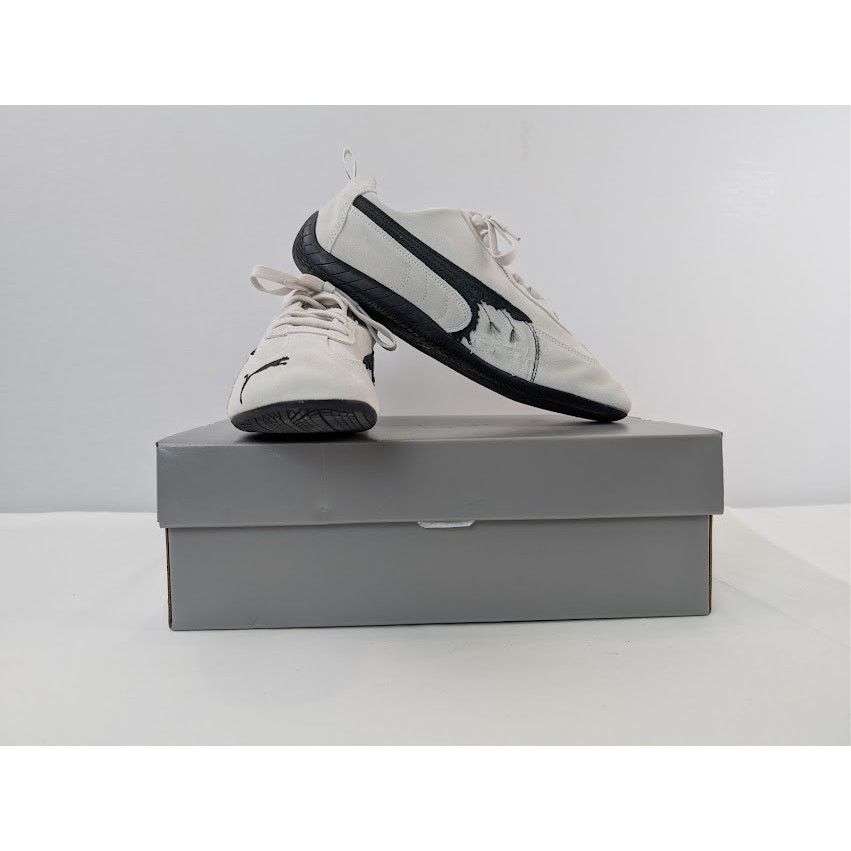 Balenciaga × Puma o1rshd1 Q:2 / Speedcat Destroyed Low Top Sneaker in White Size US 11 / EU 44 - 17 Thumbnail