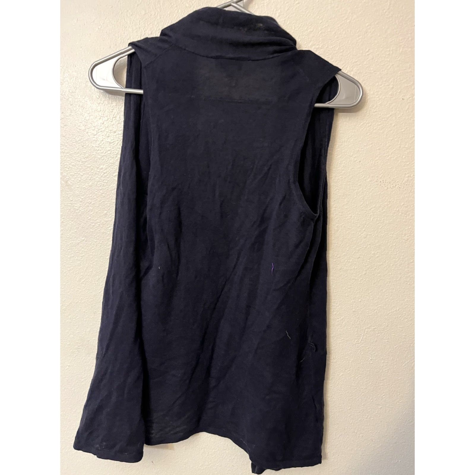 Ann Taylor VINTAGE Loft Cardigan Womens XS Navy Blue Sleeveless Open Cardigan Size XS / US 0-2 / IT 36-38 - 3 Thumbnail