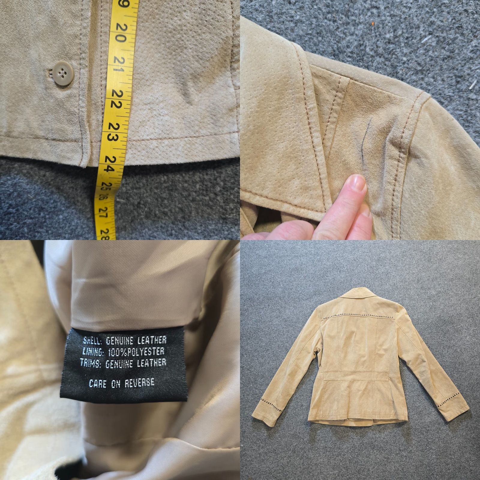 Vintage Colebrook Jacket Womens Size Small Beige Leather Fitted Western Jacket Size S / US 4 / IT 40 - 8 Thumbnail