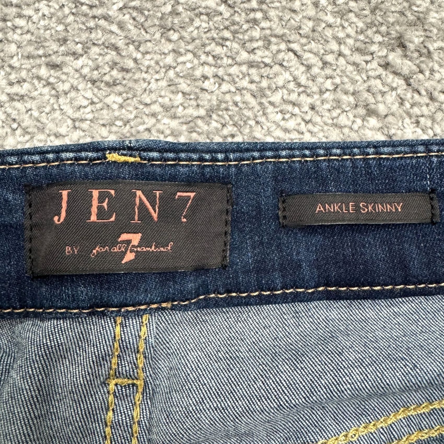 7 For All Mankind Jen7 7 For All Mankind Ankle Skinny Denim Jeans Women 14 Blue Mid Rise Dark Wash Size 36" / US 14 / IT 50 - 7 Thumbnail