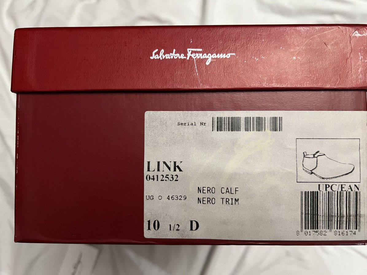 Salvatore Ferragamo LINK NERO CALF ALL LEATHER ANKLE BOOT Size US 10.5 / EU 43-44 - 17 Thumbnail
