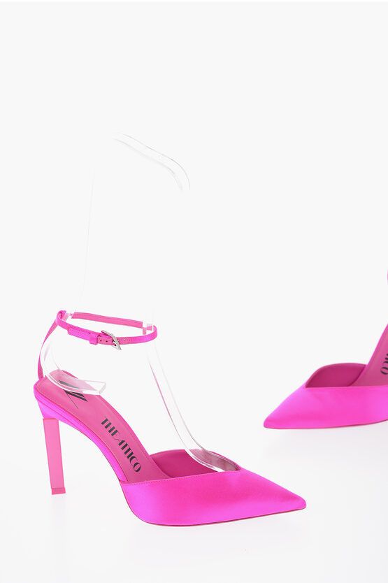 image of The Attico Satin Perine Ankle-Strap Pumps Heel Shoes 11.5Cm in Pink, Women's (Size 6)