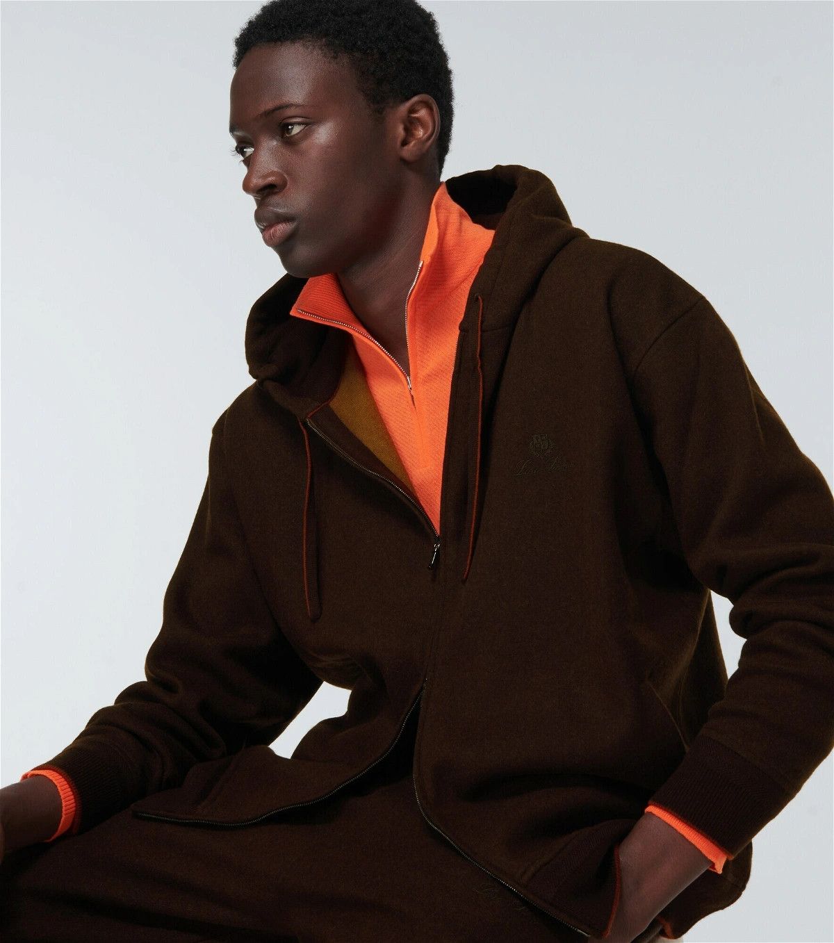 Loro Piana o1srvl11e0424 Hooded Bomber in Ebony Size US XL / EU 56 / 4 - 5 Thumbnail