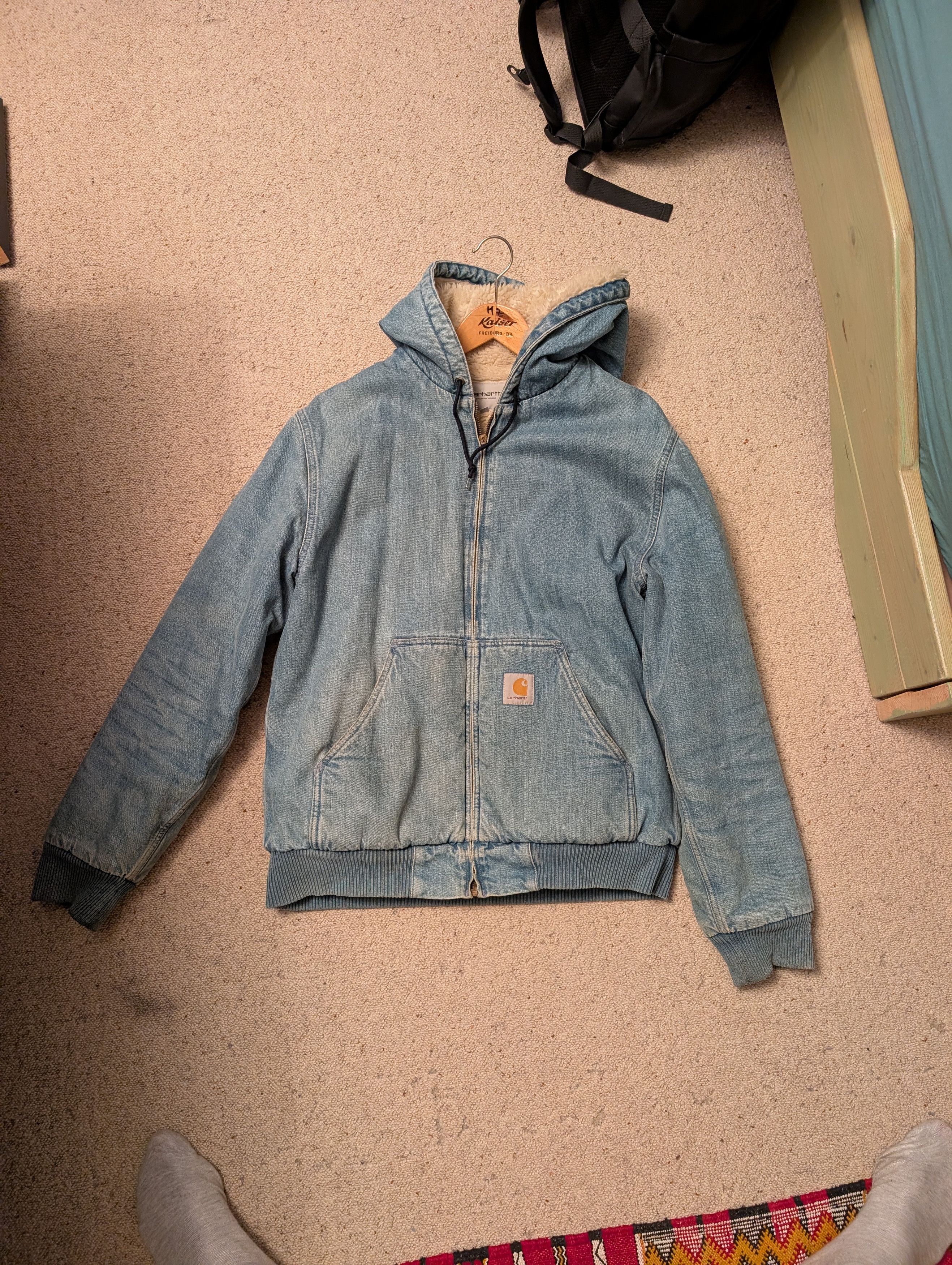 Carhartt Wip Carhartt WIP Active Jacket - Stonewashed Denim Sherpa Lined Size US M / EU 48-50 / 2 - 2 Thumbnail