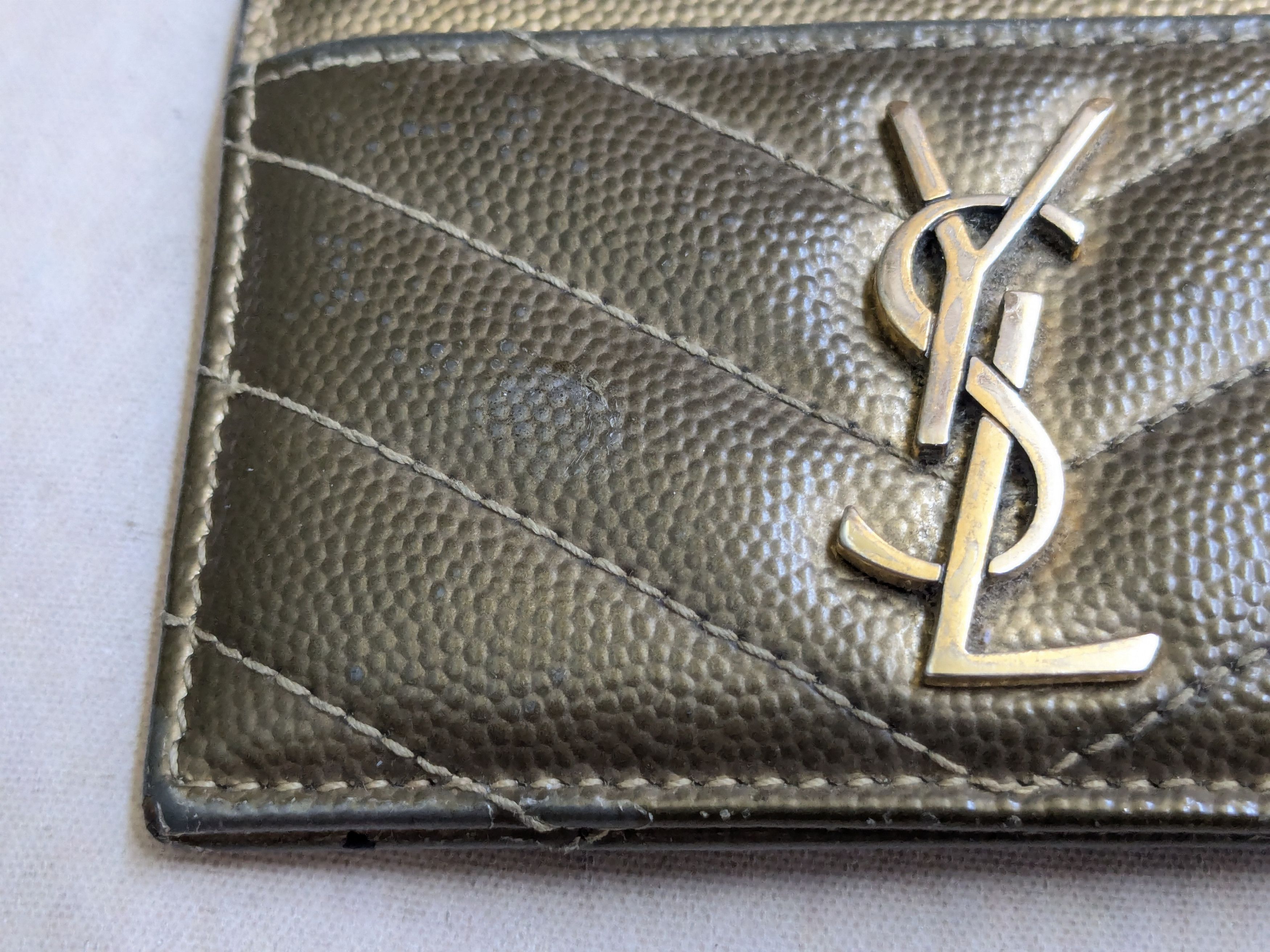 Saint Laurent Paris Saint Laurent Paris Cardholder Wallet Gold Wallet Size ONE SIZE - 4 Thumbnail