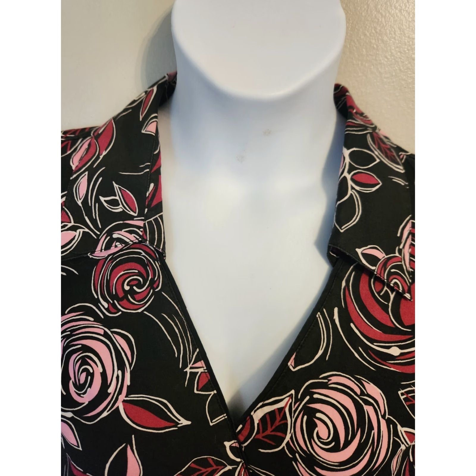 Vintage Lane Bryant Blouse Shirt 1X Plus Purple Floral Collared Long Sleeve Women's Blouse Shirt Size XL / US 12-14 / IT 48-50 - 2 Thumbnail