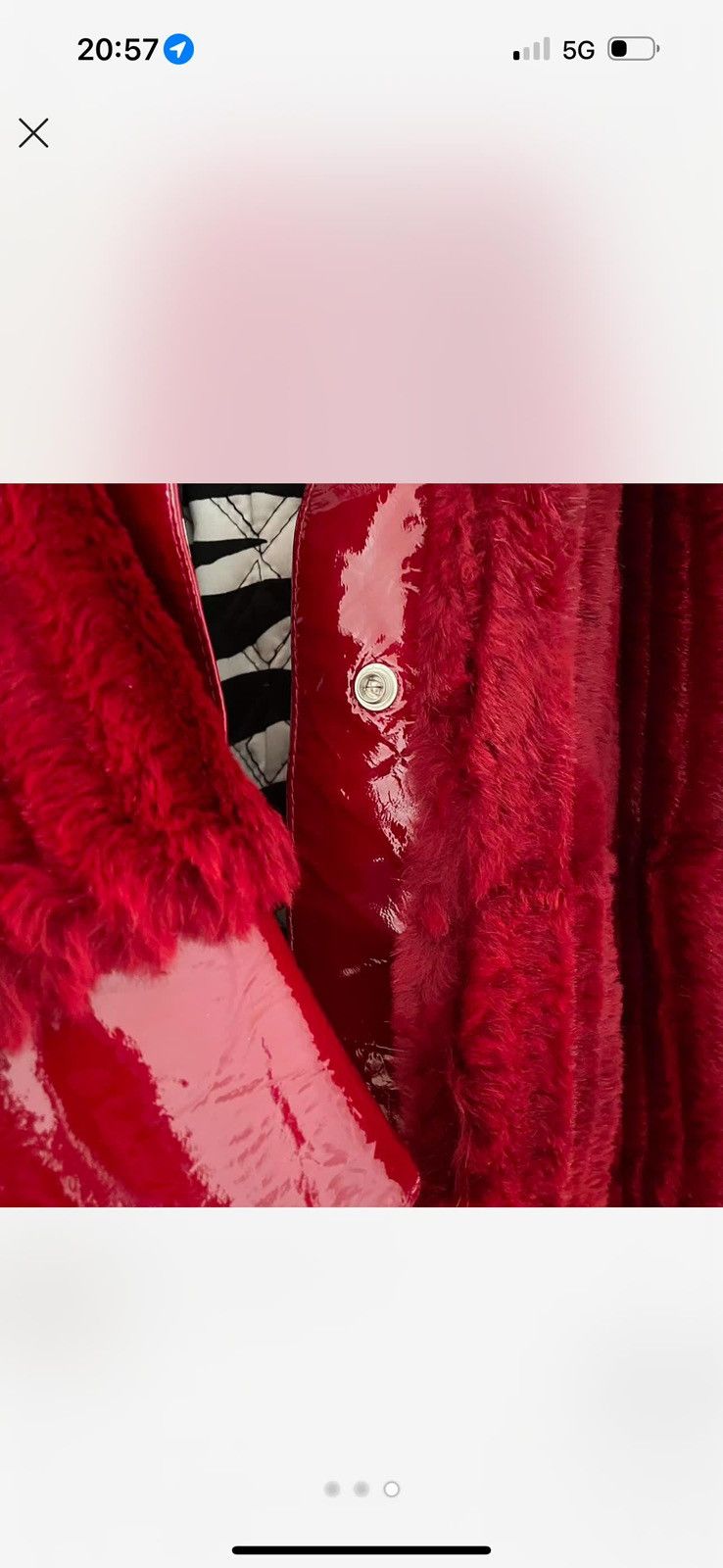 Dolce & Gabbana Vintage D&G Red Faux Fur & Patent Vynil Trench Coat IT38 Size M / US 6-8 / IT 42-44 - 7 Thumbnail