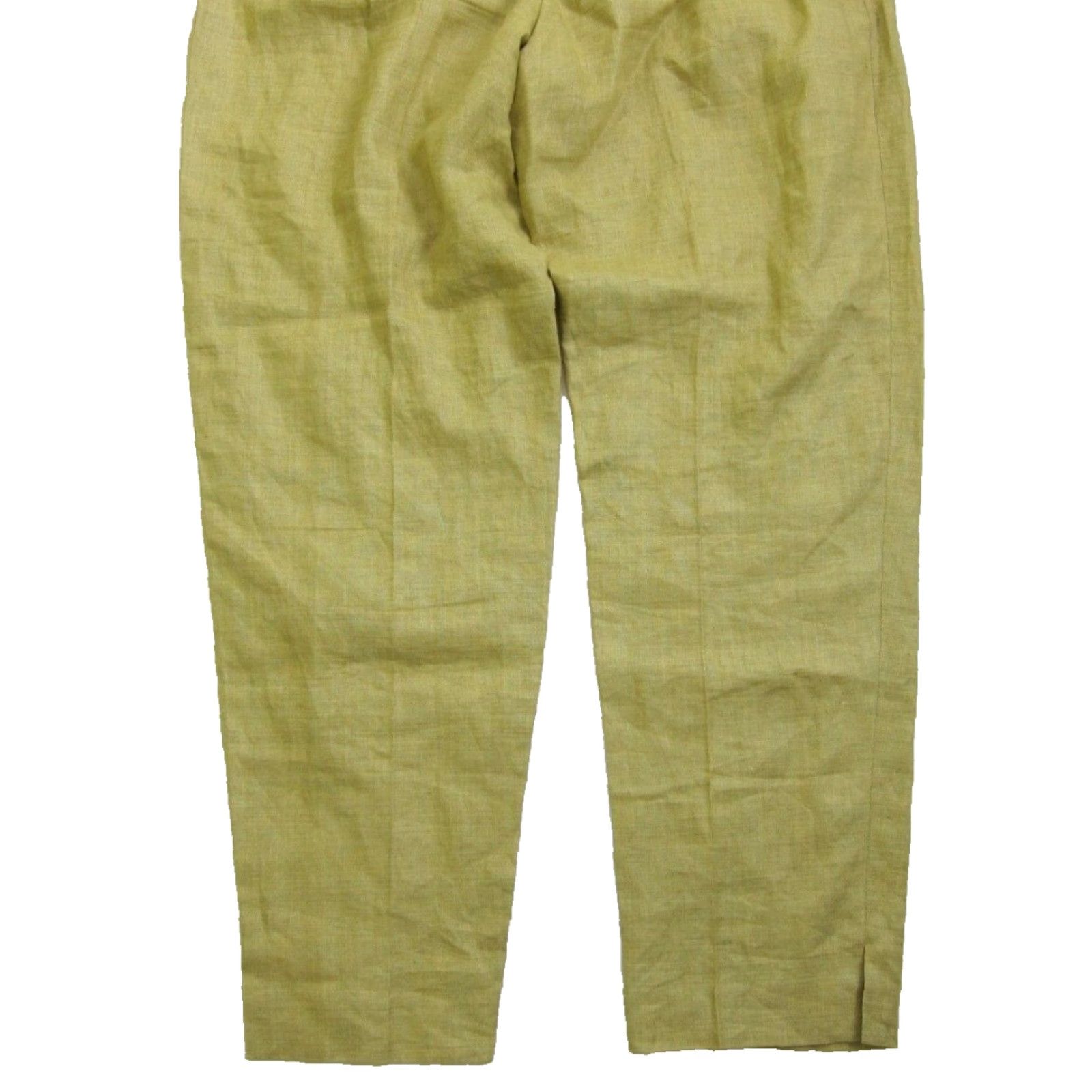 Ellen Tracy Ellen Tracy Women 100% Linen Yellow Pocket High Rise Pleat Pant Shirt? Size 32" / US 10 / IT 46 - 6 Thumbnail