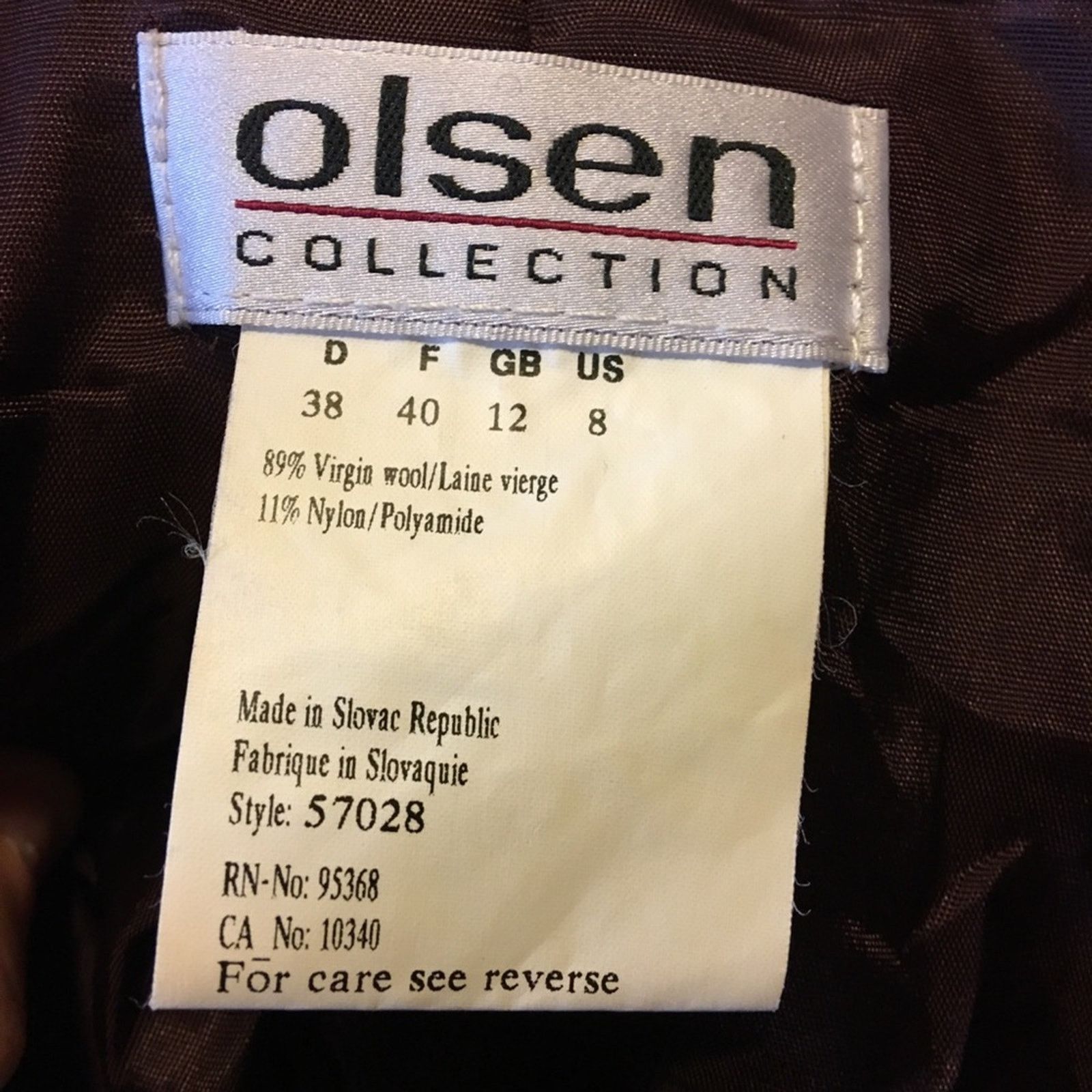 Vintage Olsen Collection burgundy jacket skirt suit Size M / US 6-8 / IT 42-44 - 8 Thumbnail