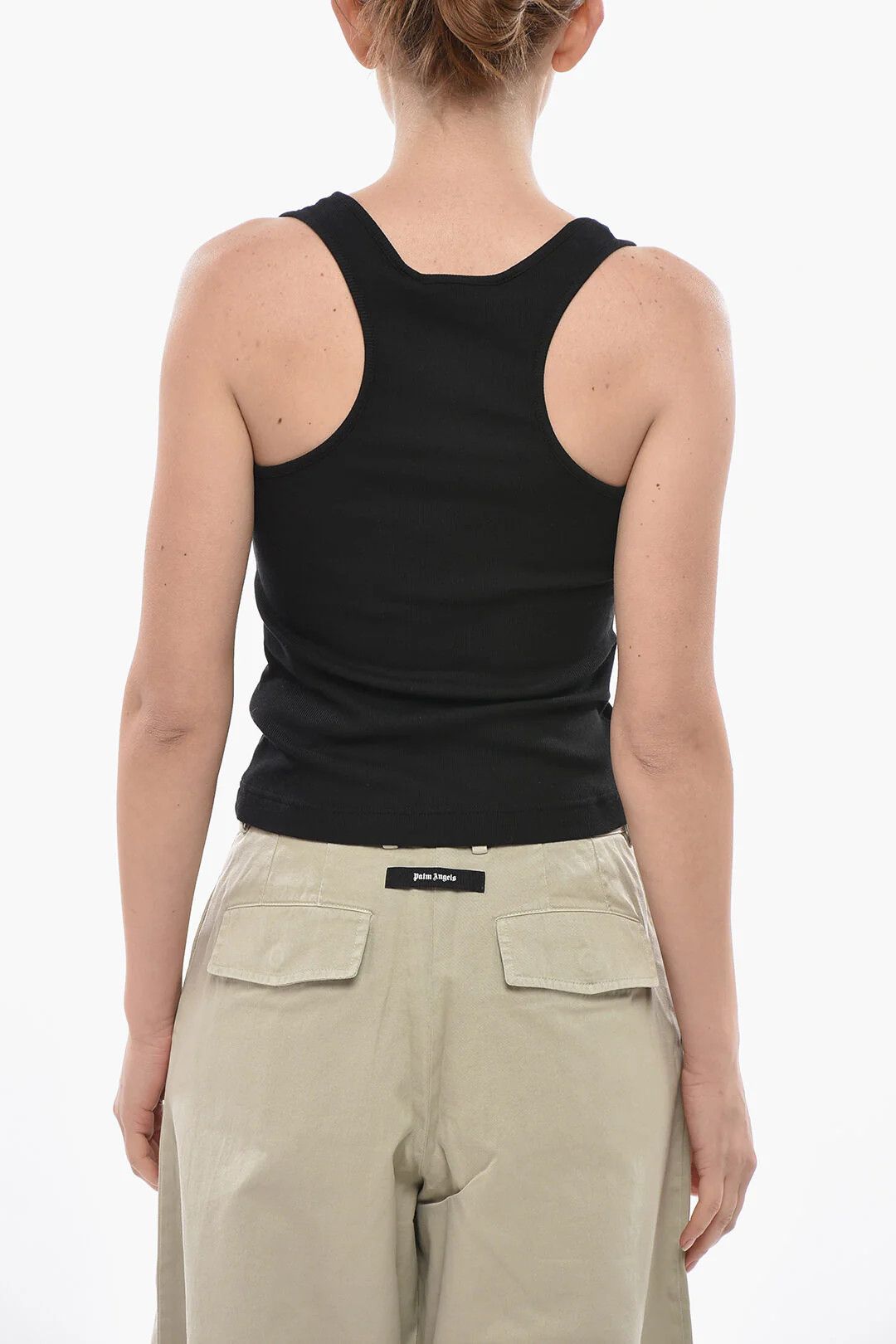 Palm Angels og1mm0326 Cotton-Blend Ribbed Tank Top in Black Size XS / US 0-2 / IT 36-38 - 2 Thumbnail