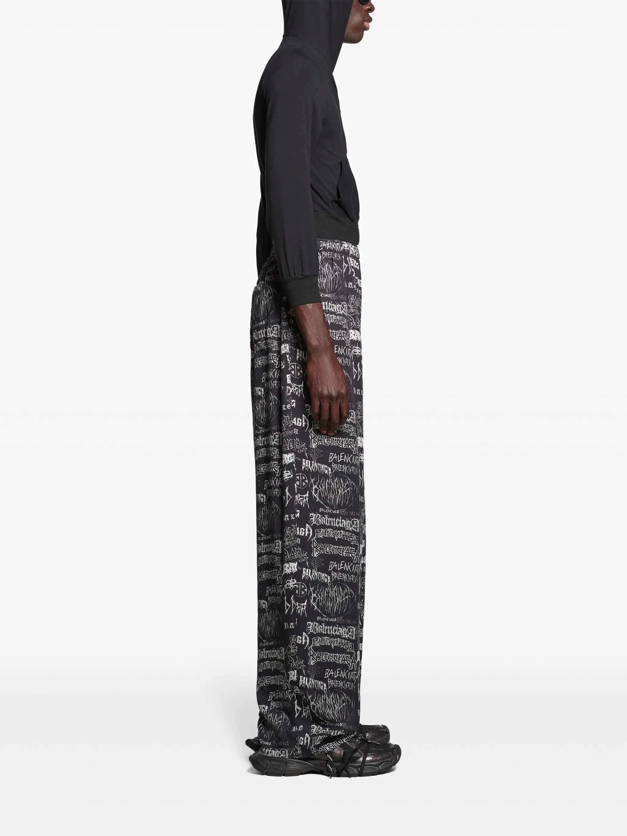 Balenciaga o1s1rm0725 DIY Metal Allover Pyjama Pant in Black Size US 28 / EU 44 - 3 Thumbnail