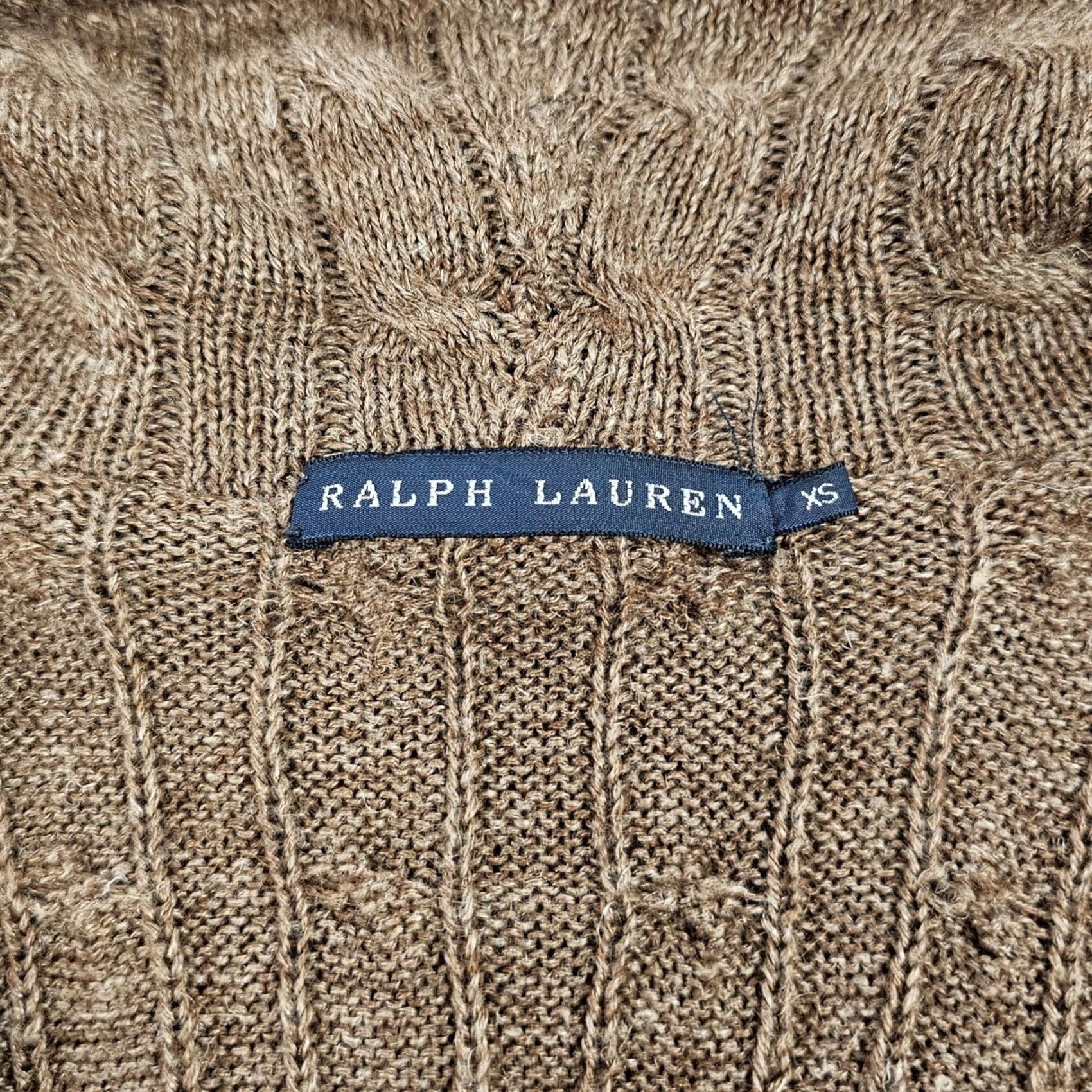Ralph Lauren Ralph Lauren Womens Cardigan Brown XS Waterfall Cable Knit Linen Alpaca Size XS / US 0-2 / IT 36-38 - 4 Thumbnail