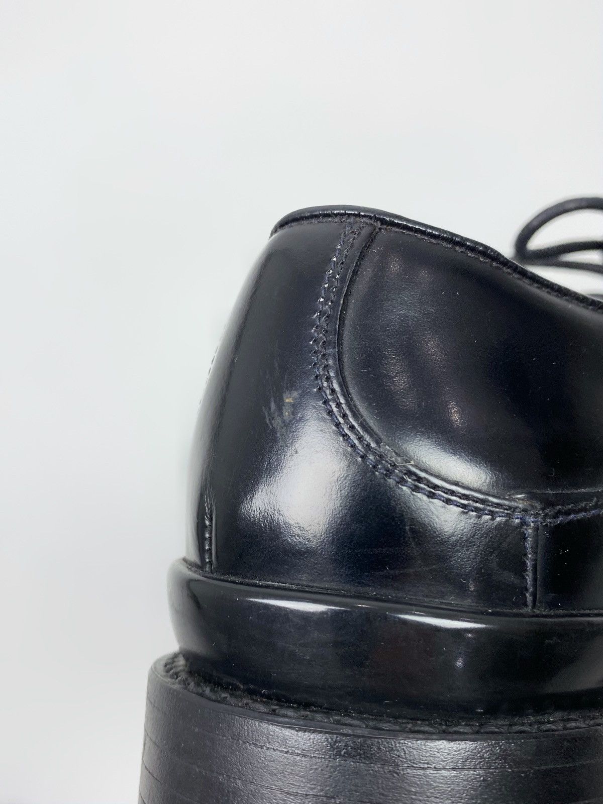 Prada Prada Black Brushed Leather Oxford Shoes Size US 7 / EU 40 - 17 Thumbnail