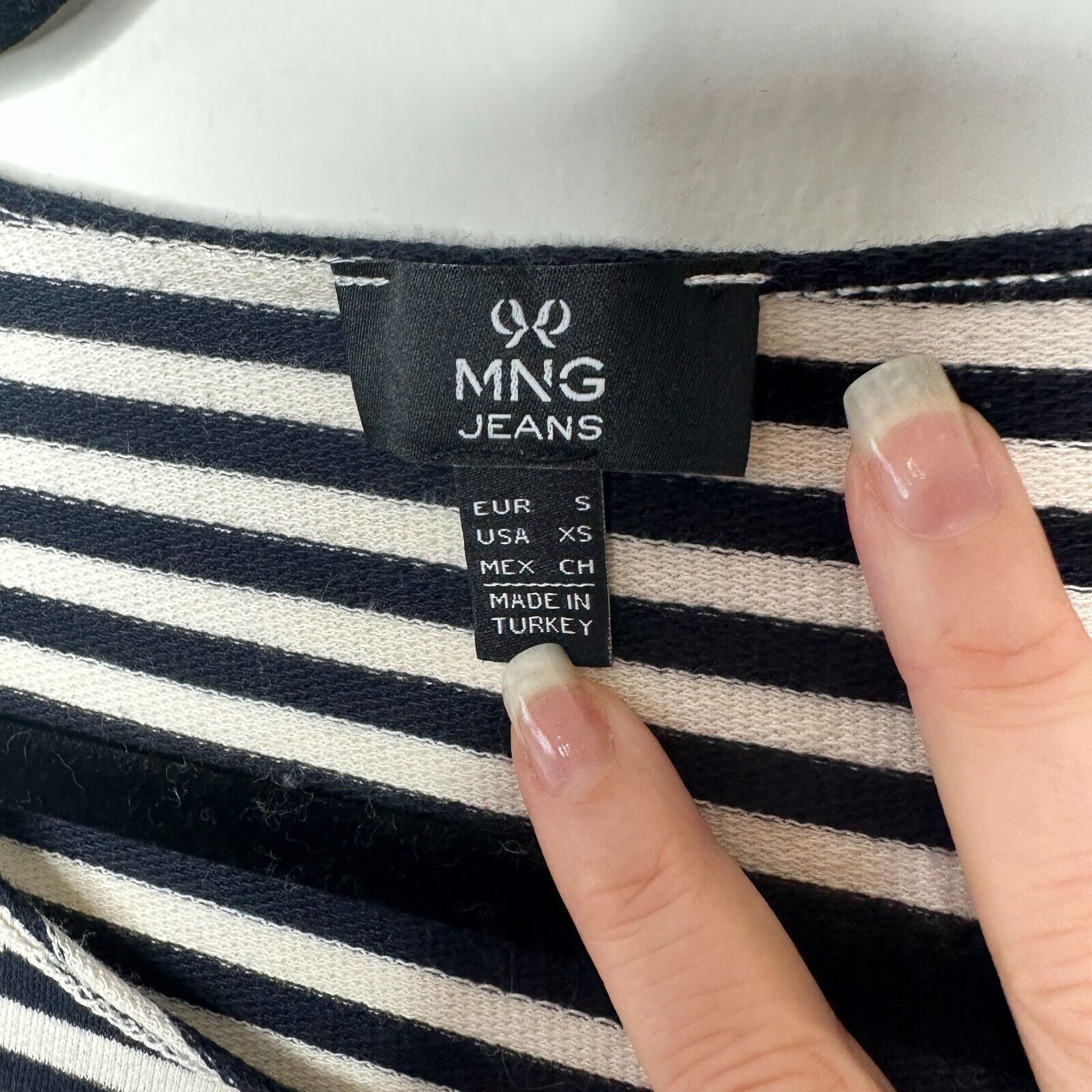 Other MNG Mango Black Stripe I Do What Makes Me Happy Ruffle Tee S Size S / US 4 / IT 40 - 6 Thumbnail