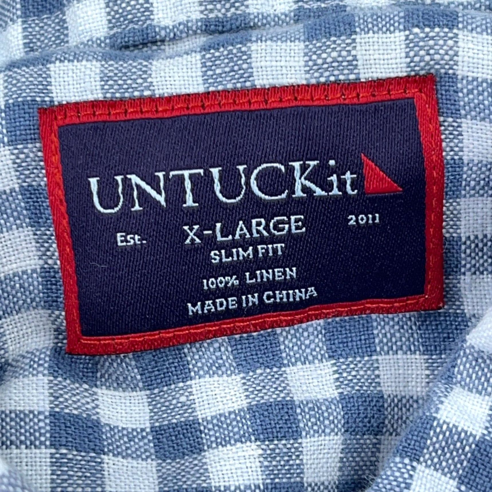 UNTUCKit UNTUCKit Shirt Men XL Blue White Slim Fit Polka Dot Button Up Casual Short Sleeve Size US XL / EU 56 / 4 - 3 Thumbnail