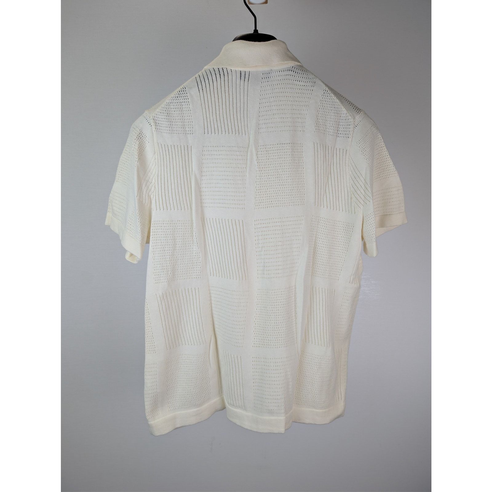 Vince o1rshd1 CC20 Patchwork Pointelle Short-Sleeve Sweater Cream Size US S / EU 44-46 / 1 - 9 Thumbnail