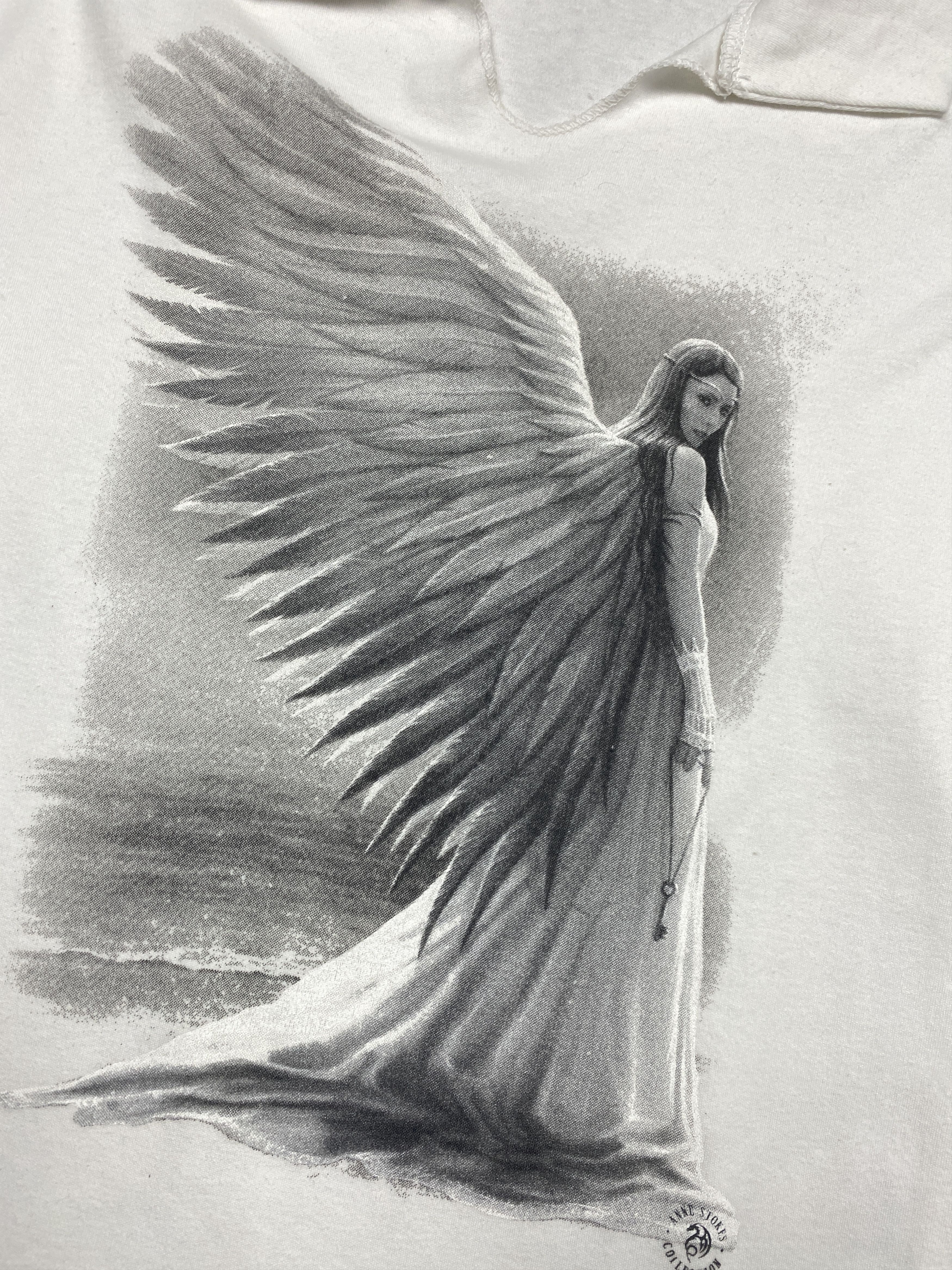 Vintage Spiral Angel Print Vintage Long Sleeve T-Shirt Size L / US 10 / IT 46 - 3 Thumbnail