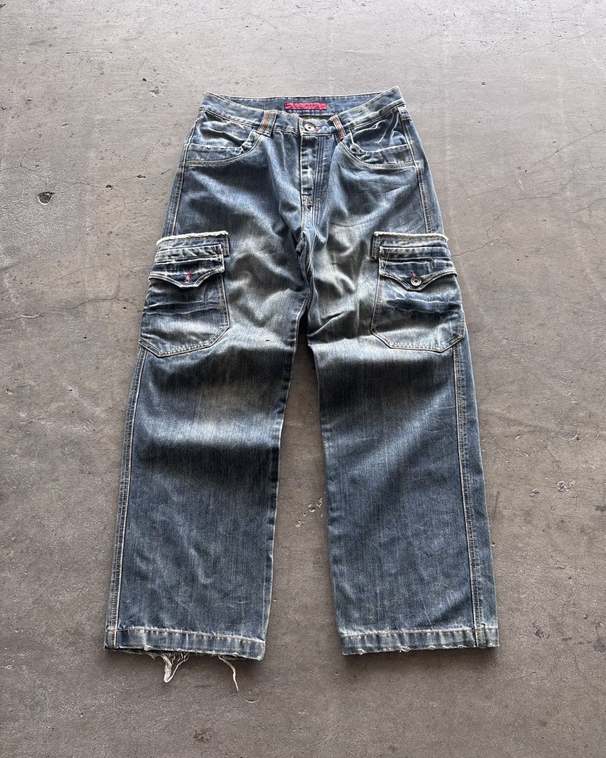 Japanese Brand Vintage Bang Bang Cargo Washed Denim Jeans Size US 32 / EU 48 - 1 Thumbnail
