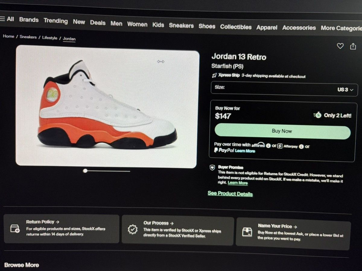 Nike Jordan 13 “starfish” 2.5 ps Size US 5 / EU 37 - 4 Thumbnail