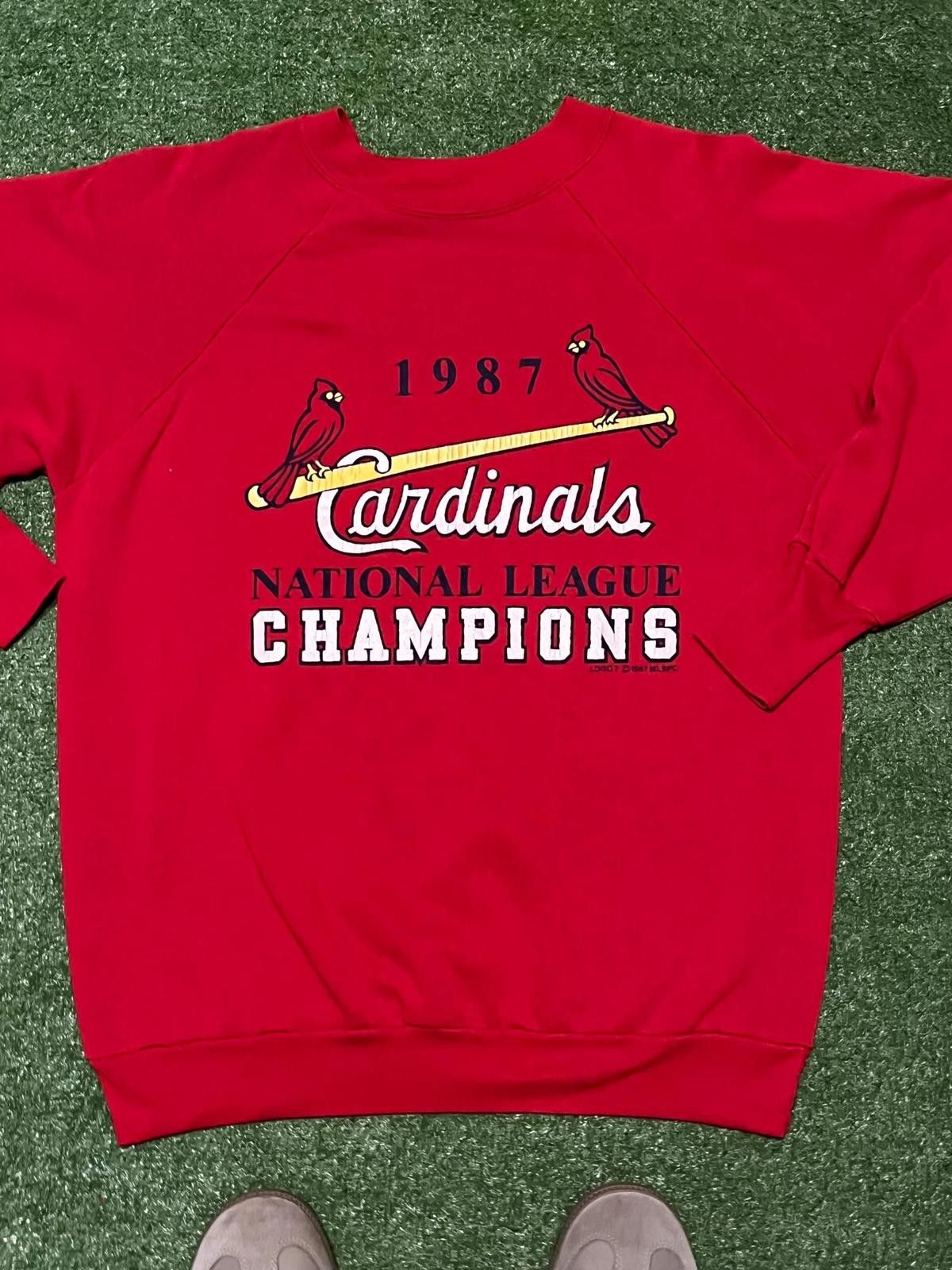 Logo 7 1987 Cardinals National League Champions Red Sweatshirt Size US L / EU 52-54 / 3 - 5 Thumbnail