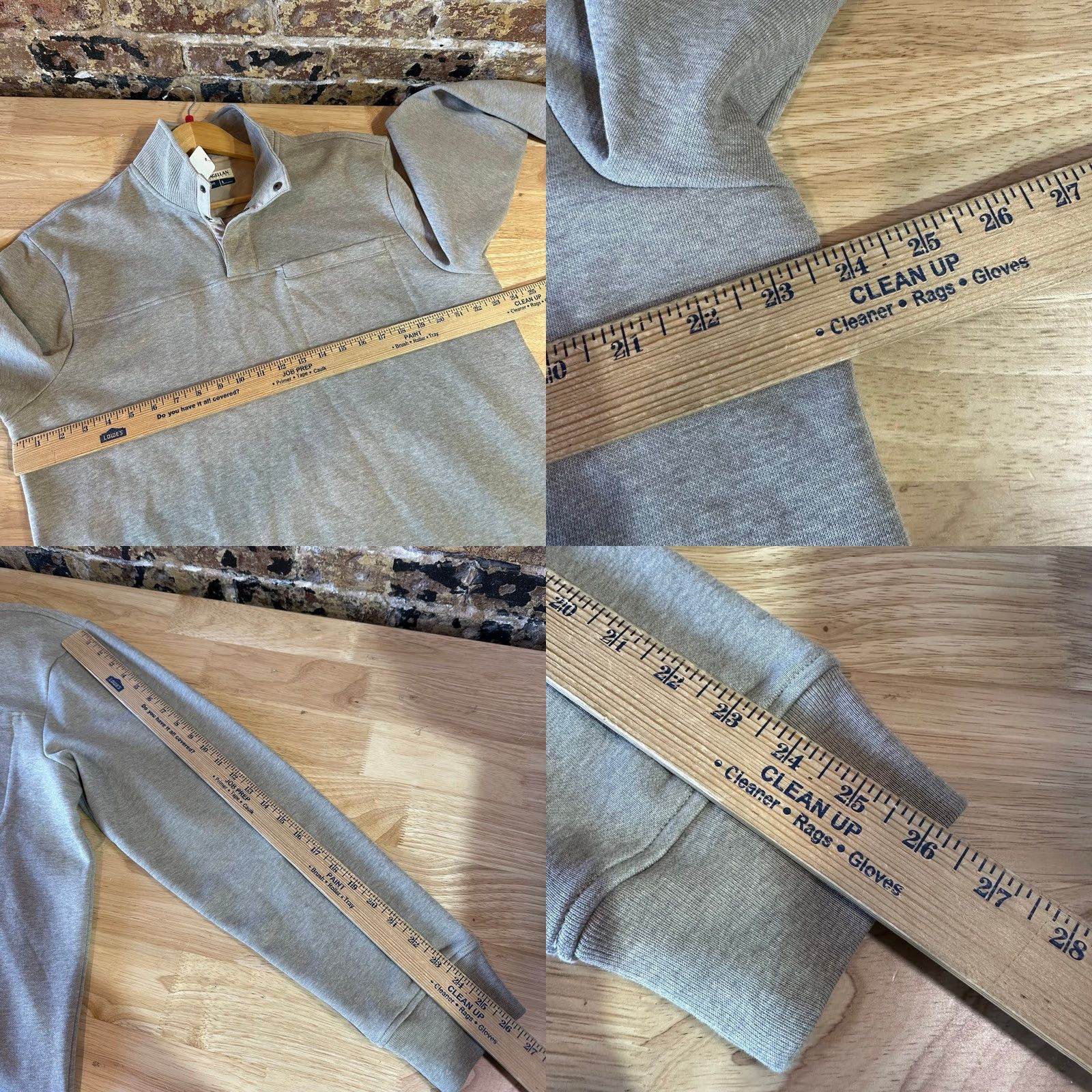 Vintage Magellan Sweatshirt Pullover 1/4 snap Tan Campfire Mens Large Size US L / EU 52-54 / 3 - 8 Thumbnail