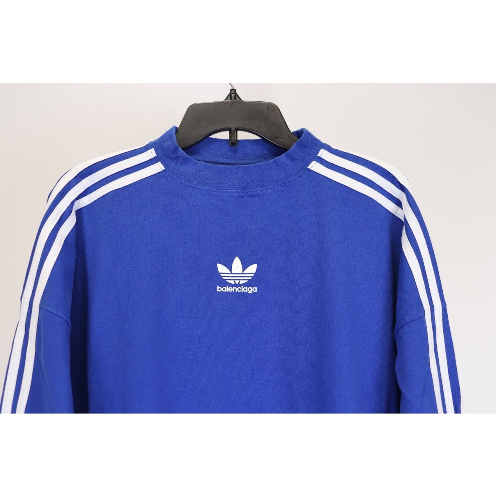 Adidas × Balenciaga o1rshd1 Logo Printed Long Sleeve T-Shirt in Blue Size US S / EU 44-46 / 1 - 2 Thumbnail