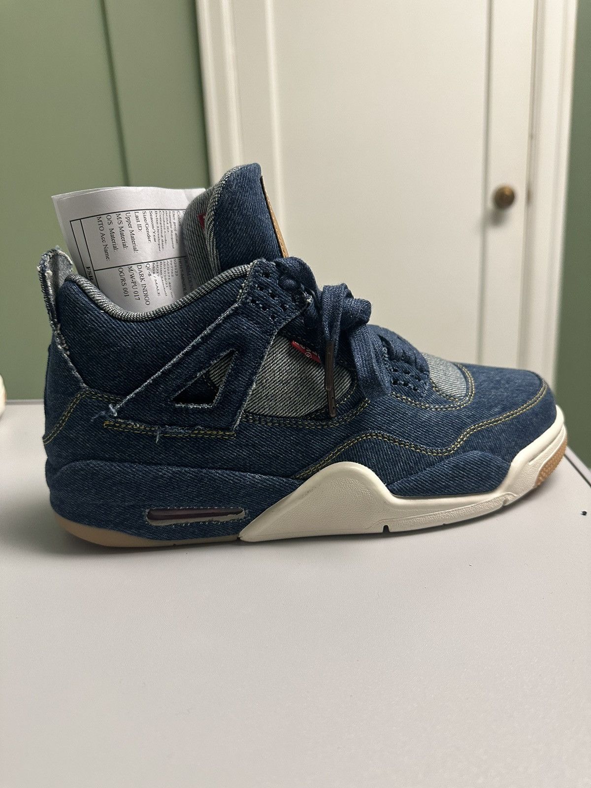 Jordan Brand × Levi's × Nike SAMPLE Nike Jordan Brand x Levi’s Air Jordan 4 Denim Blue Size US 8.5 / EU 41-42 - 3 Thumbnail