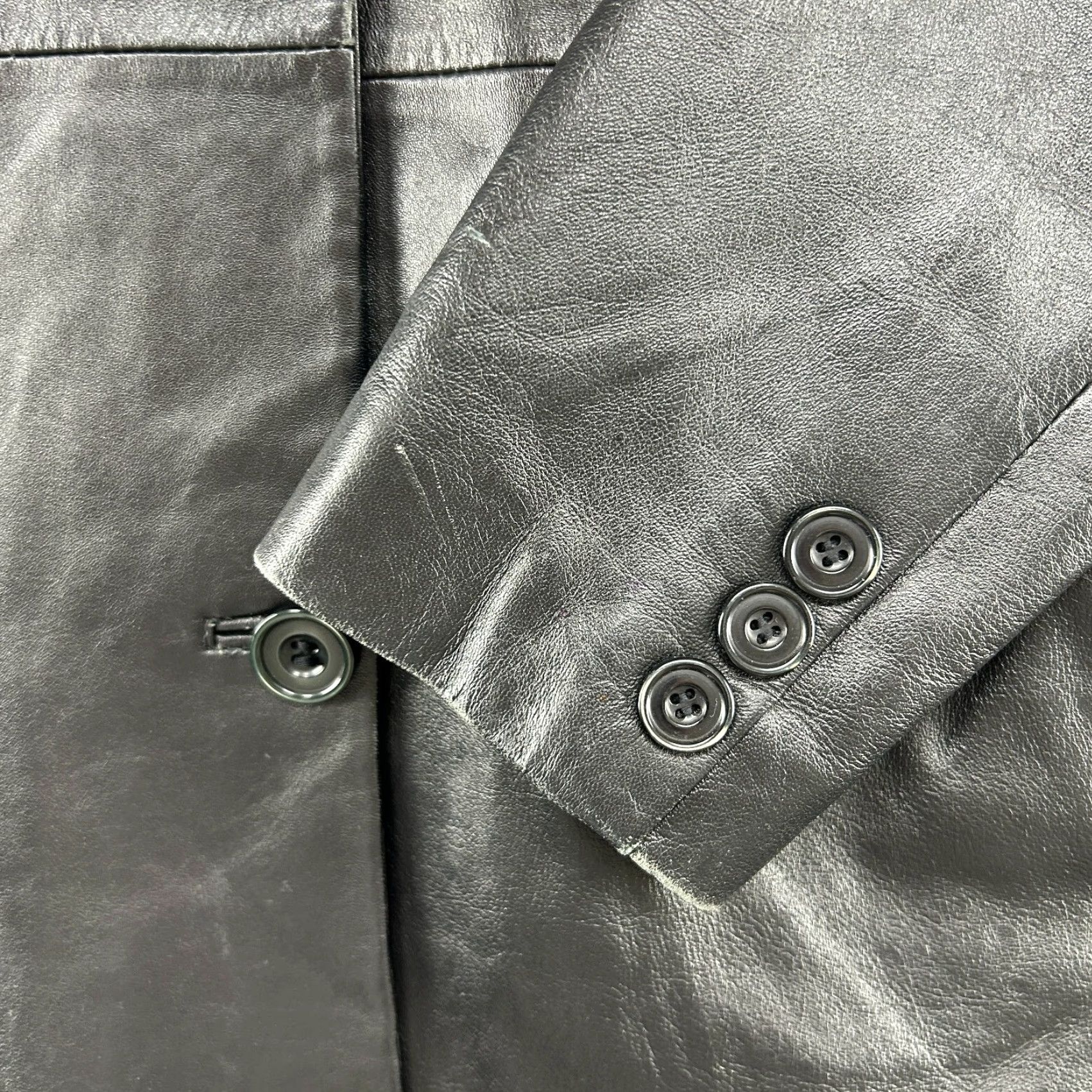 Vintage VINTAGE Dunne & Cole Leather Coat Womens M Black Overcoat Long 90s 80s Pockets Lined Dry Clean Only Size M / US 6-8 / IT 42-44 - 5 Thumbnail
