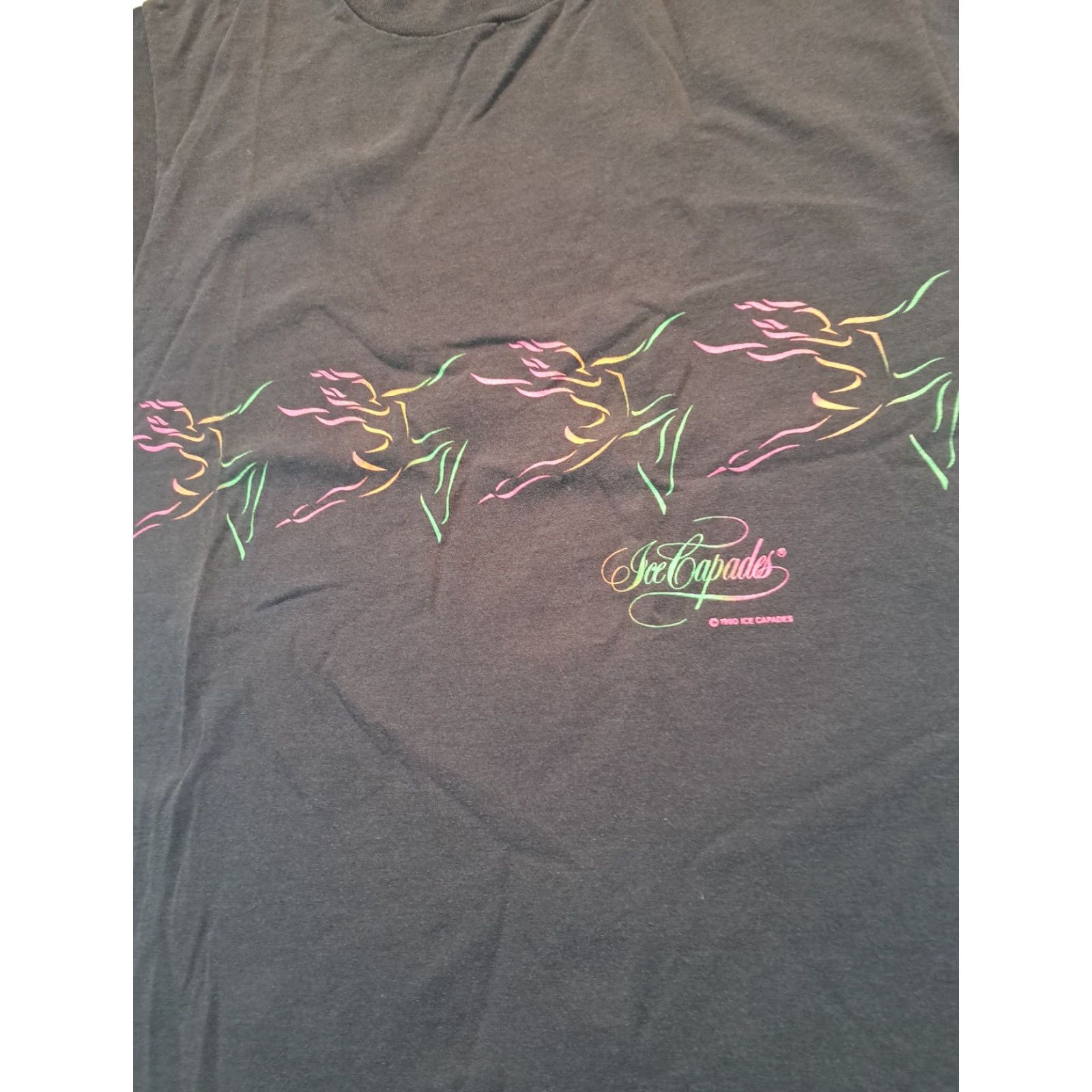 Vintage Screen Stars Ice Capades T-Shirt Women Medium Black Short Sleeve Crew Neck 100% Cotton Canvas Vintage No Size M / US 6-8 / IT 42-44 - 3 Thumbnail