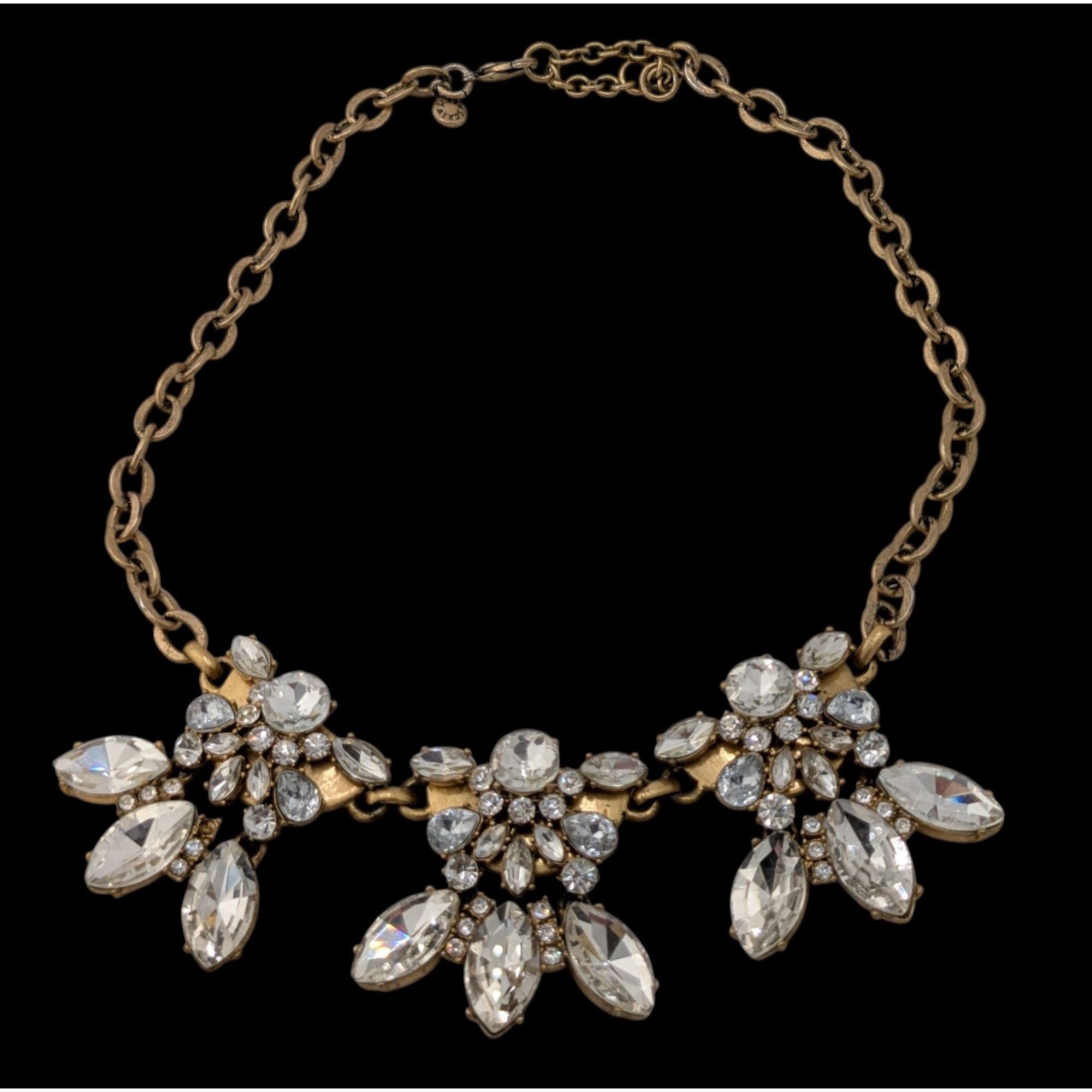 J.Crew Vintage J.Crew Crystal Glam Floral Statement Necklace Size ONE SIZE - 2 Thumbnail