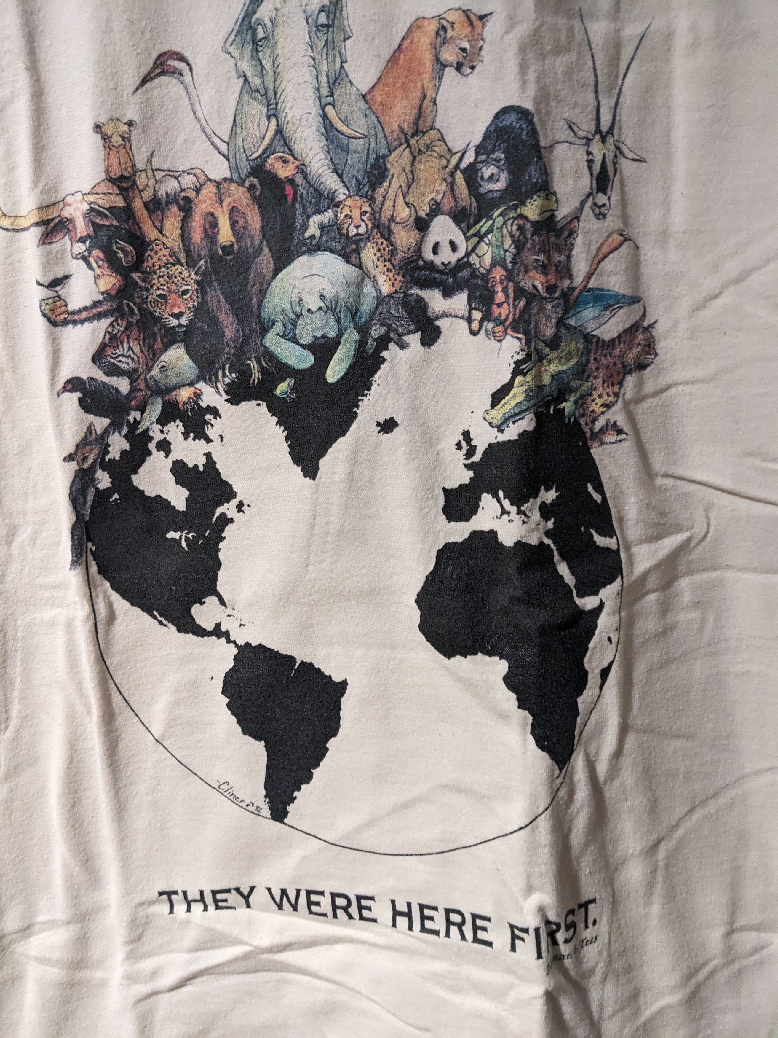 Vintage Vintage 1992 They Were Here First Animal Nature T-Shirt Size US XL / EU 56 / 4 - 2 Thumbnail