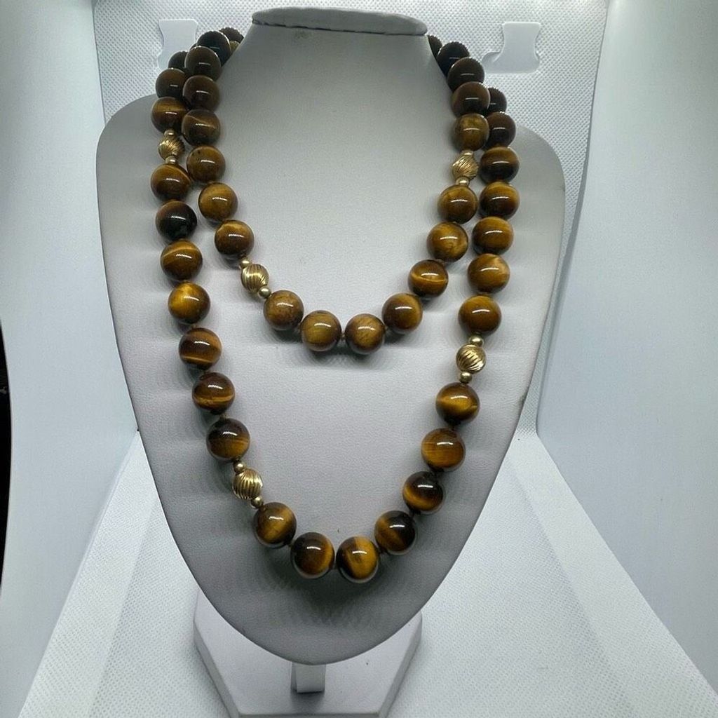 Other Vintage Tiger Eye Single 30” Strand Beaded Necklace Size ONE SIZE - 1 Thumbnail