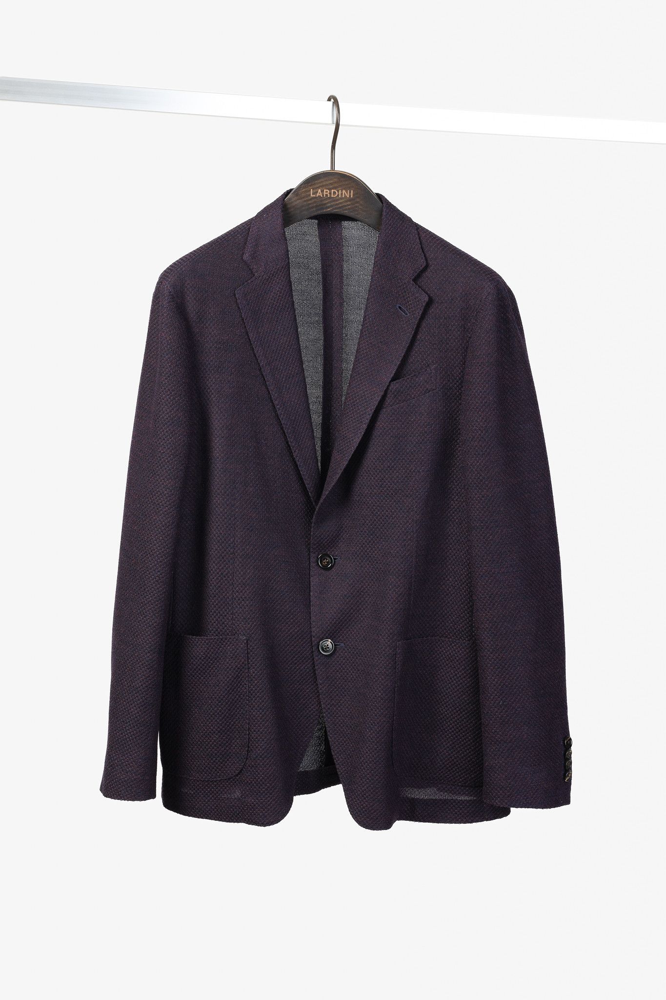 Lardini Lardini Liknit Unstructured Black & Maroon Knit Blazer Size 38R - 1 Thumbnail