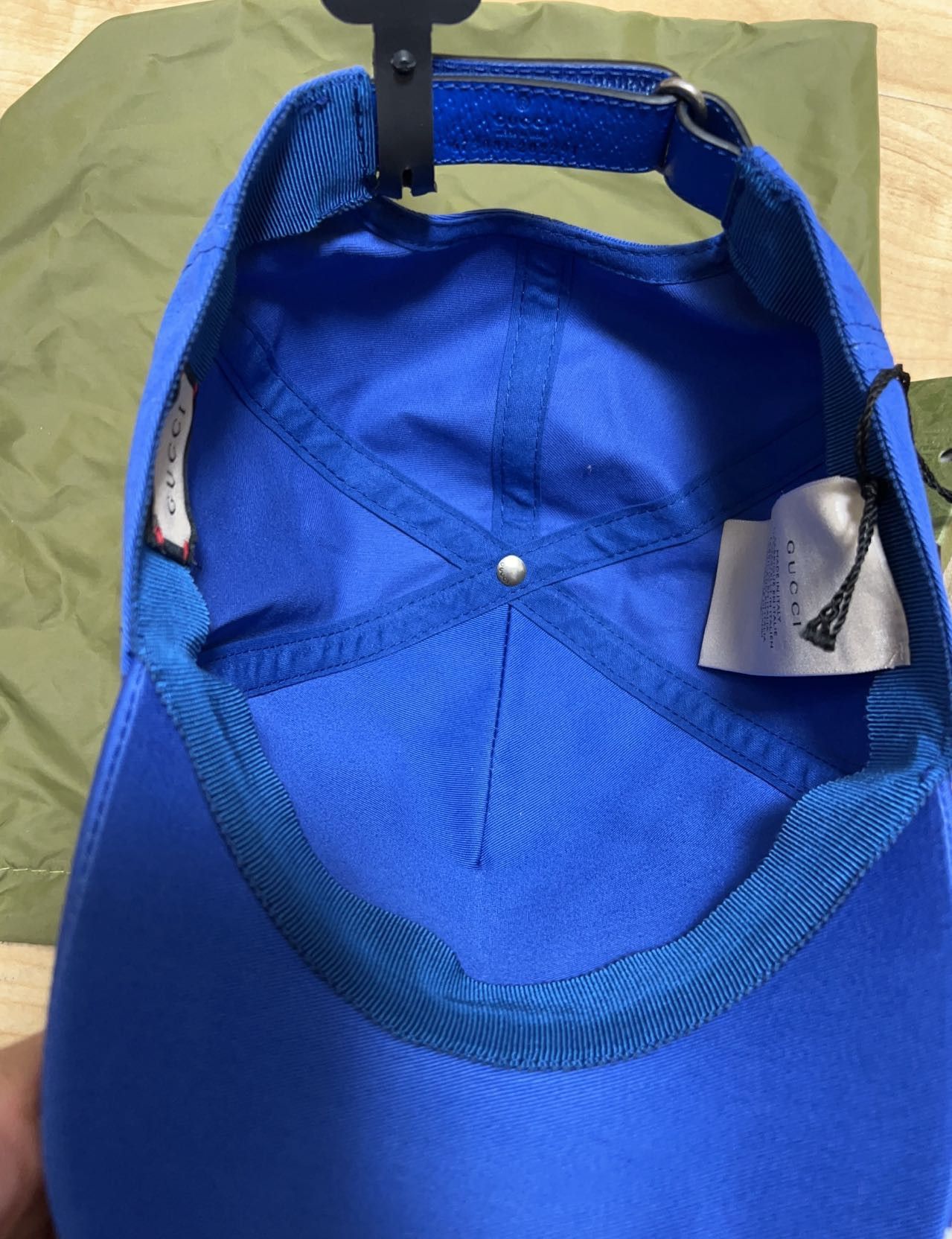 Gucci Gucci 100 Baseball Velcro Strap Cap Royal Blue/White Size ONE SIZE - 8 Thumbnail