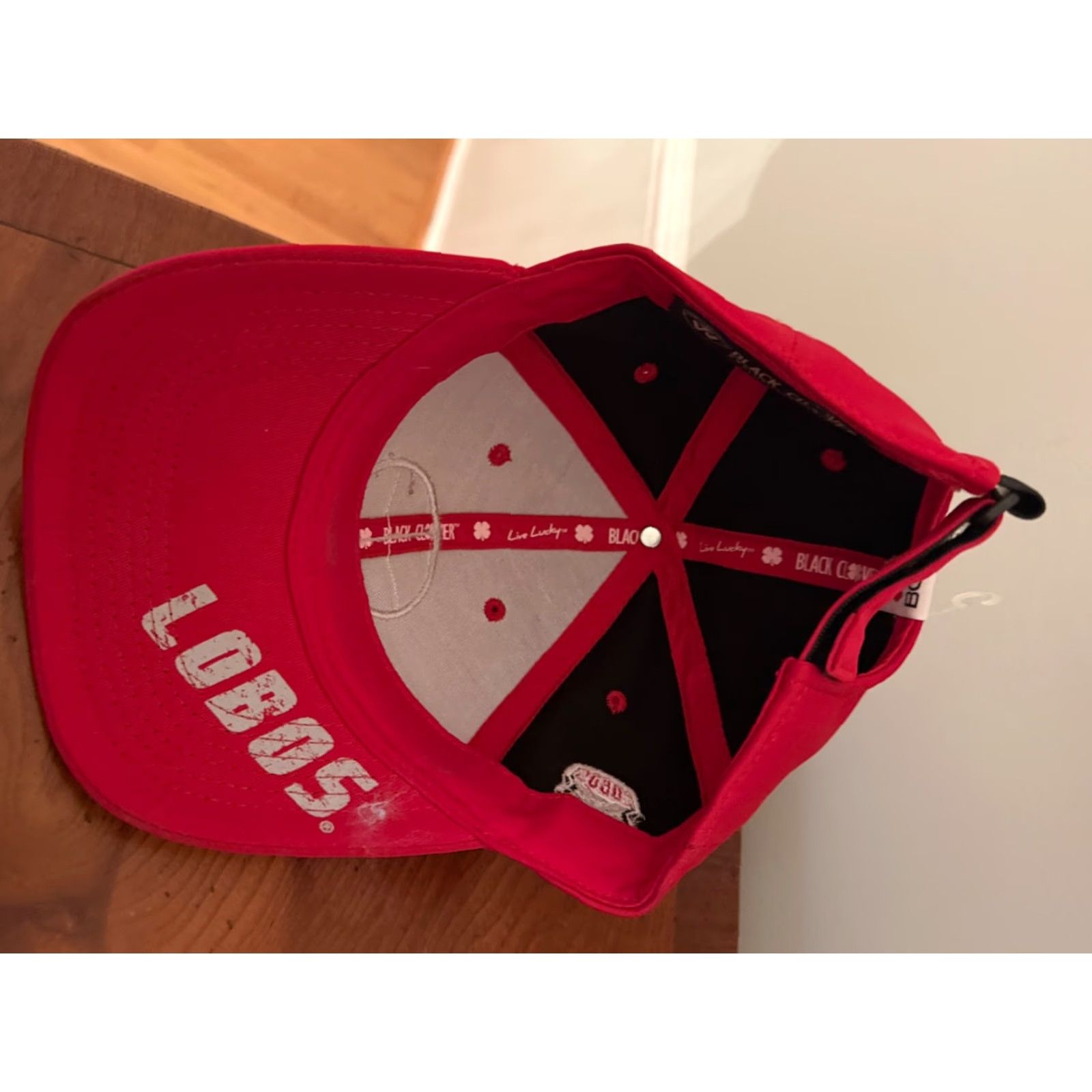 Vintage Black Clover Hat Red Snapback University New Mexico Lobos Lucky Lobo Luck Adjustable Mens Size ONE SIZE - 7 Thumbnail